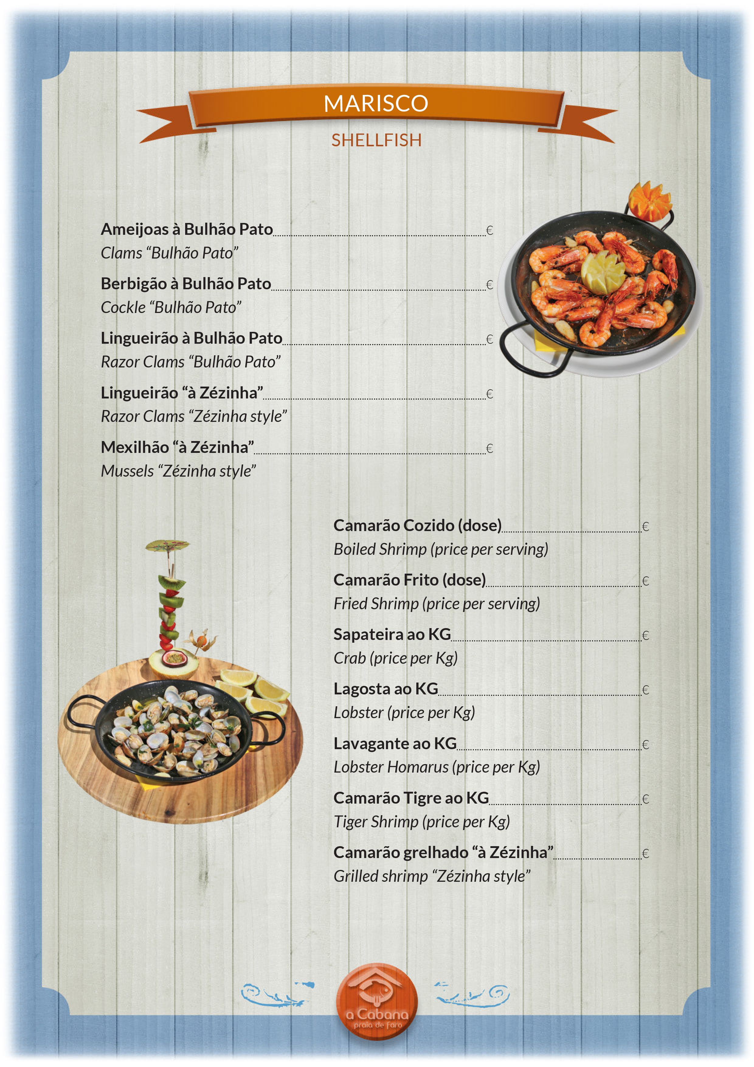 Menu Restaurante a Cabana página 3
