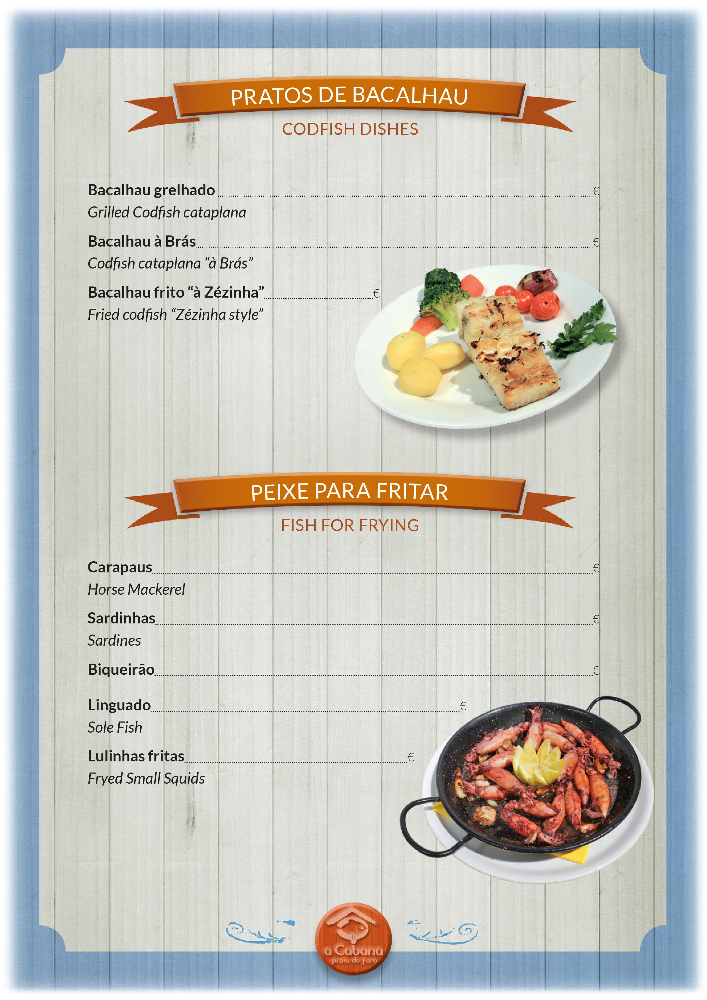 Menu Restaurante a Cabana página 5