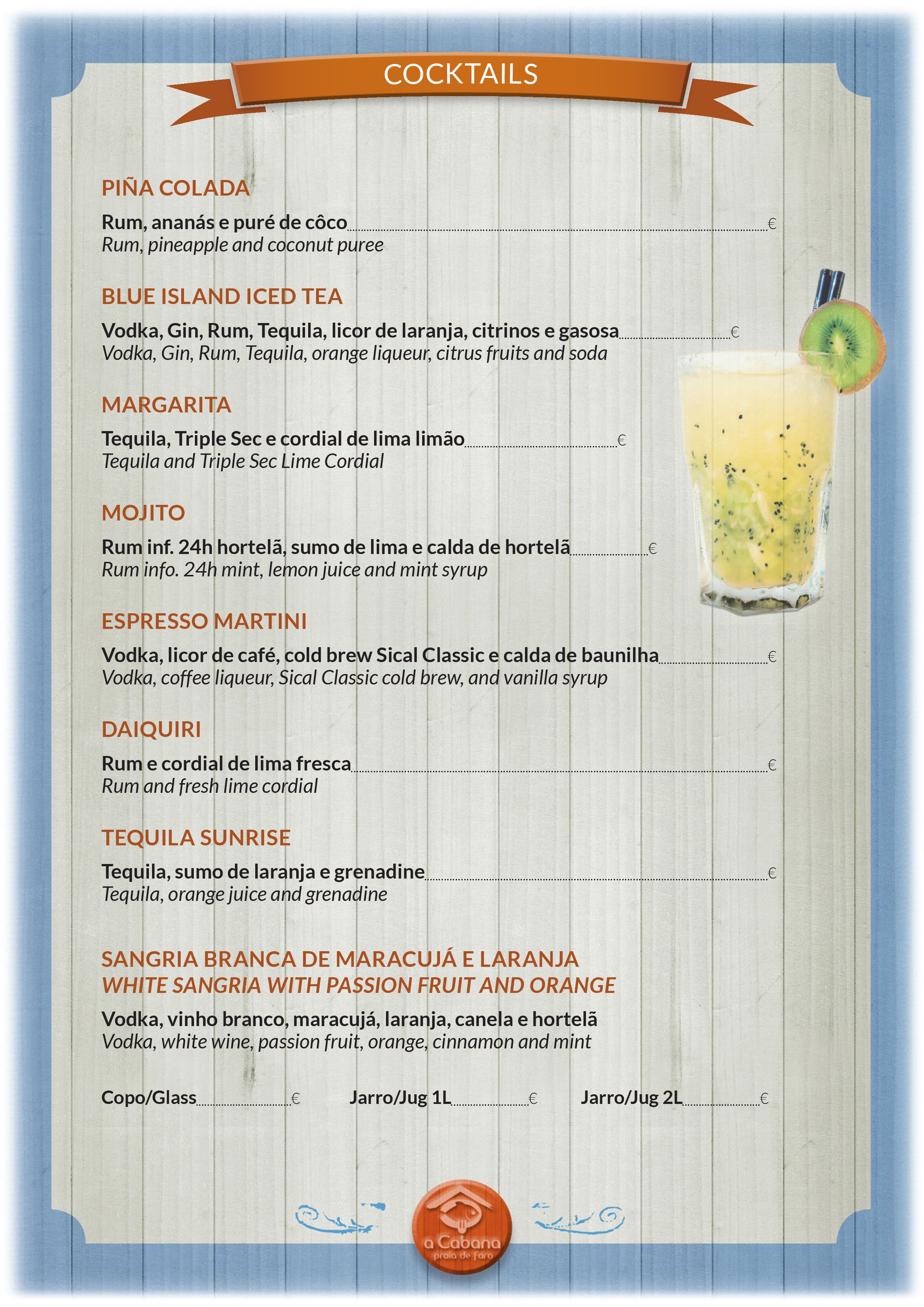 Menu Restaurante a Cabana página 16