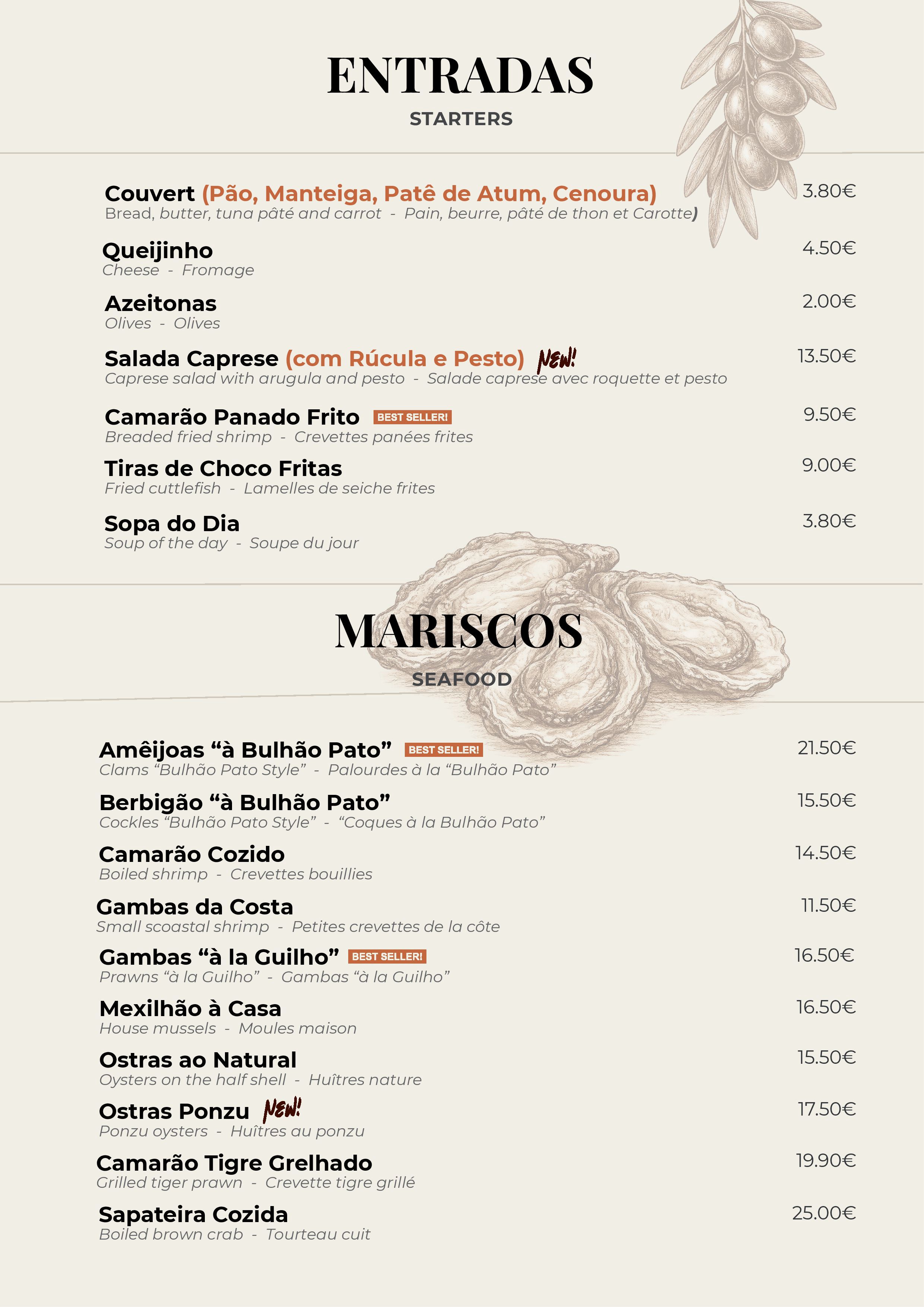 Menu Restaurante O Rui página 8