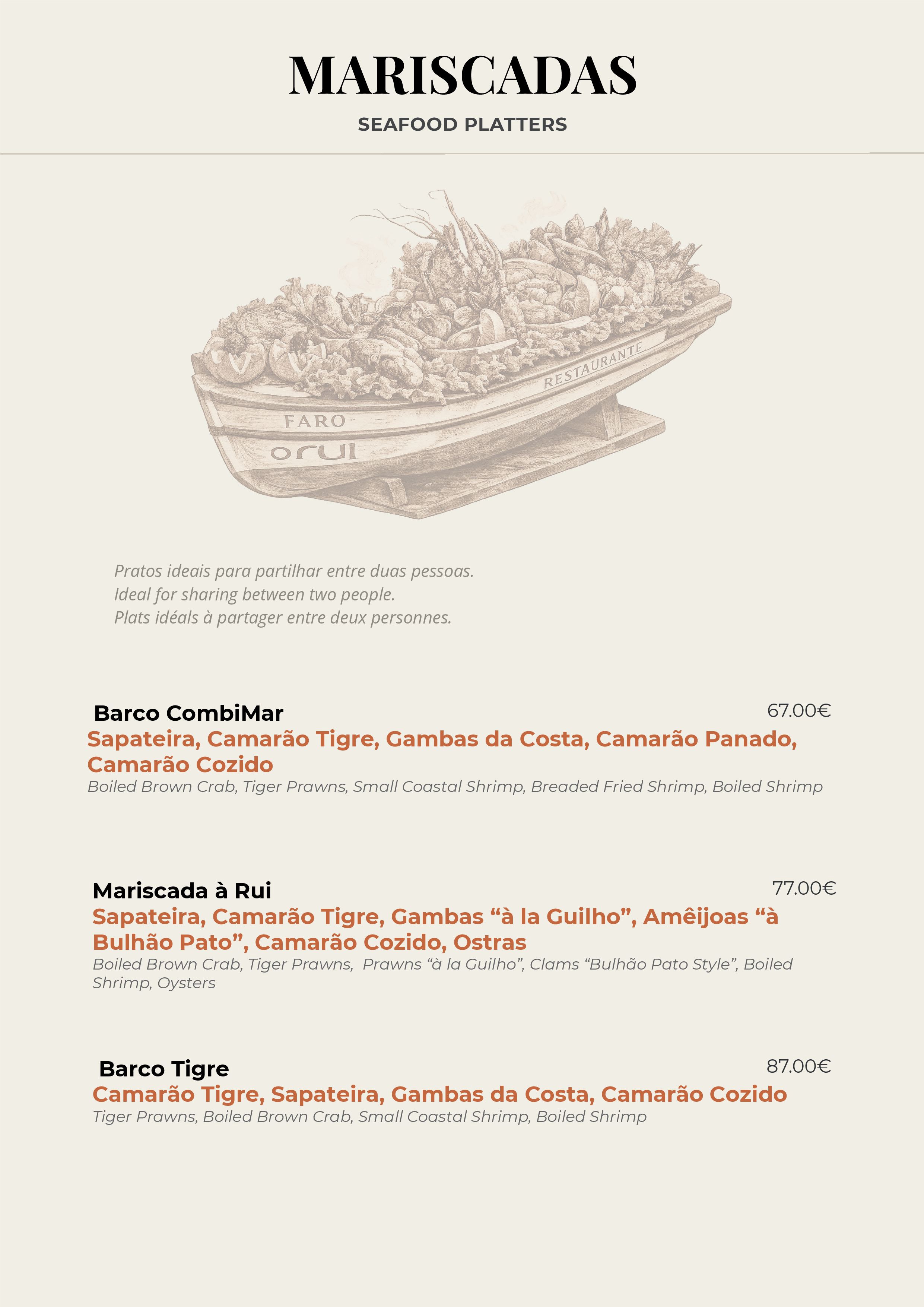 Menu Restaurante O Rui página 10