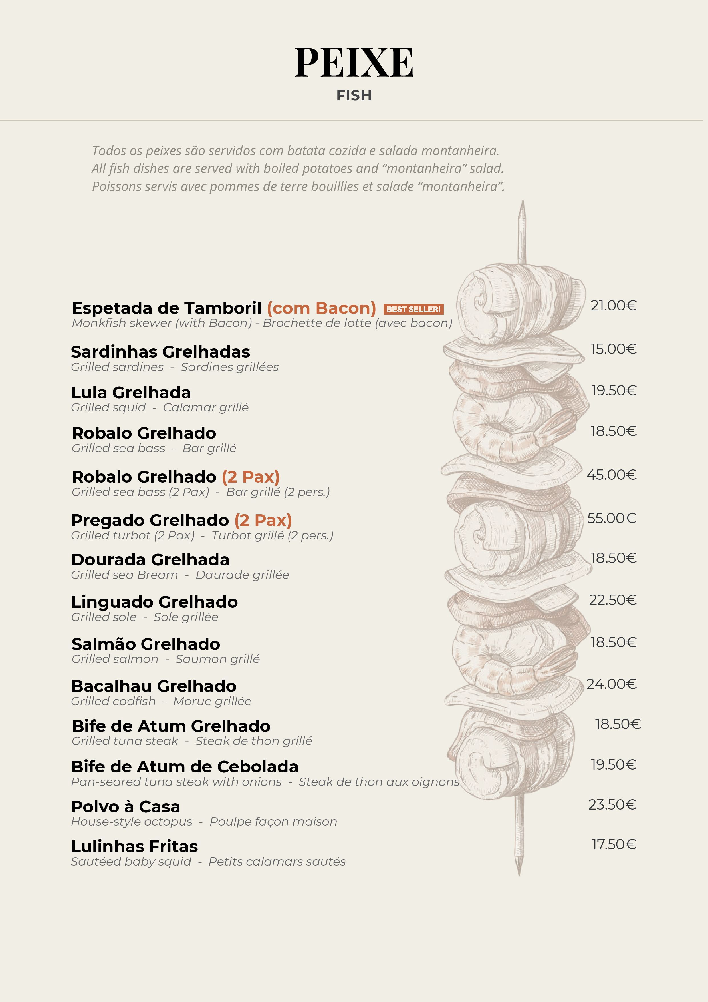 Menu Restaurante O Rui página 11
