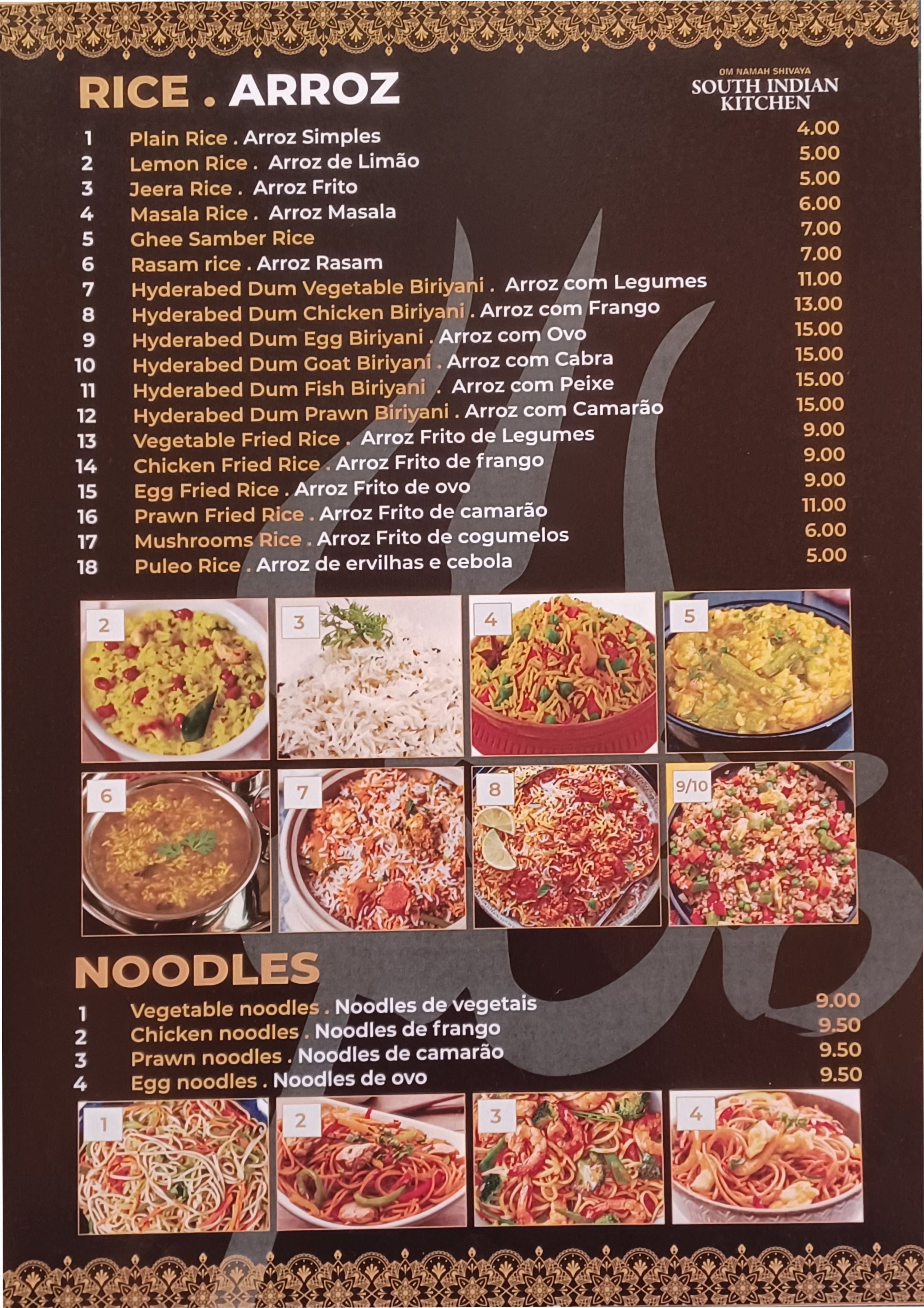 Menu SOUTH INDIAN página 5