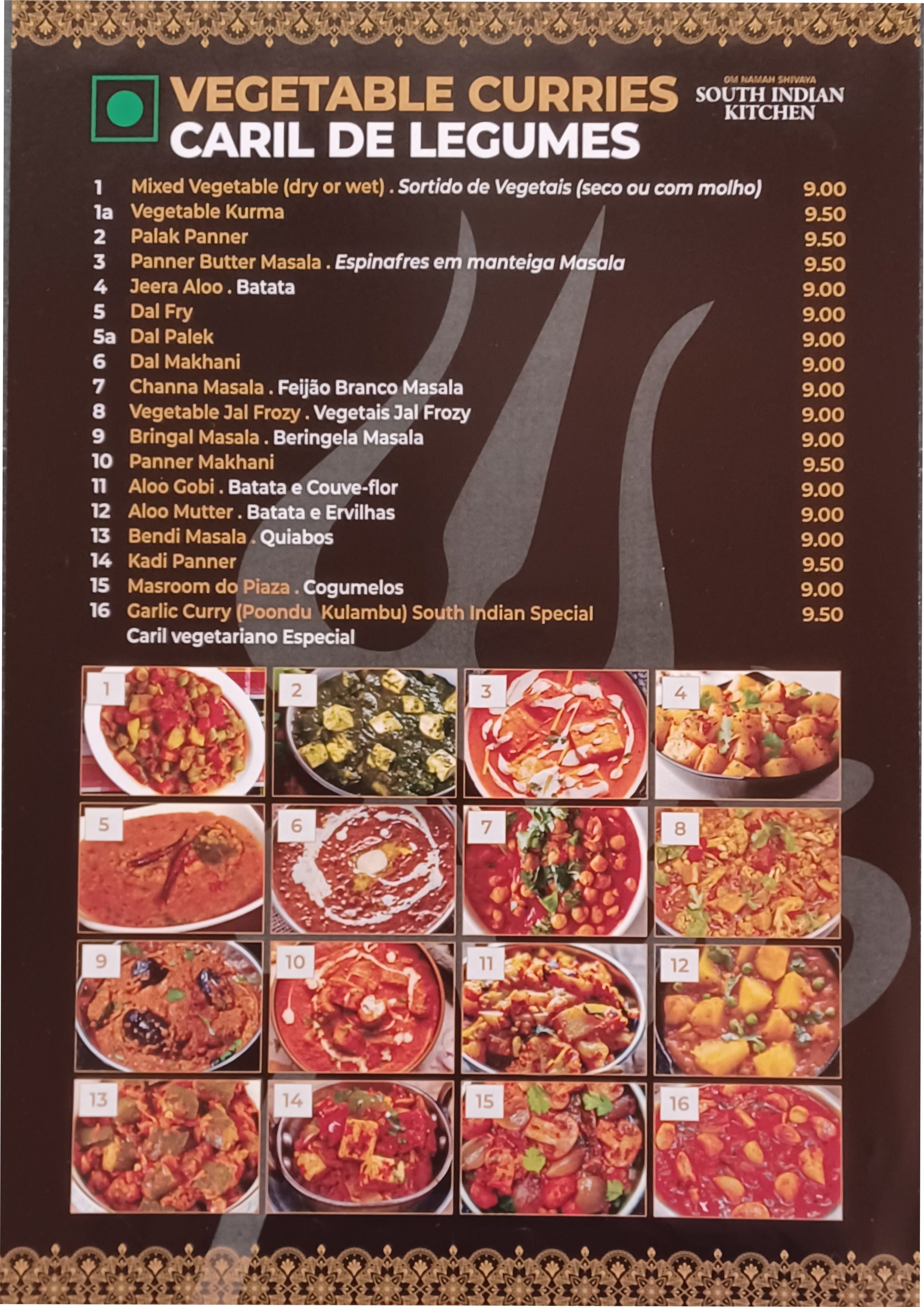 Menu SOUTH INDIAN página 6