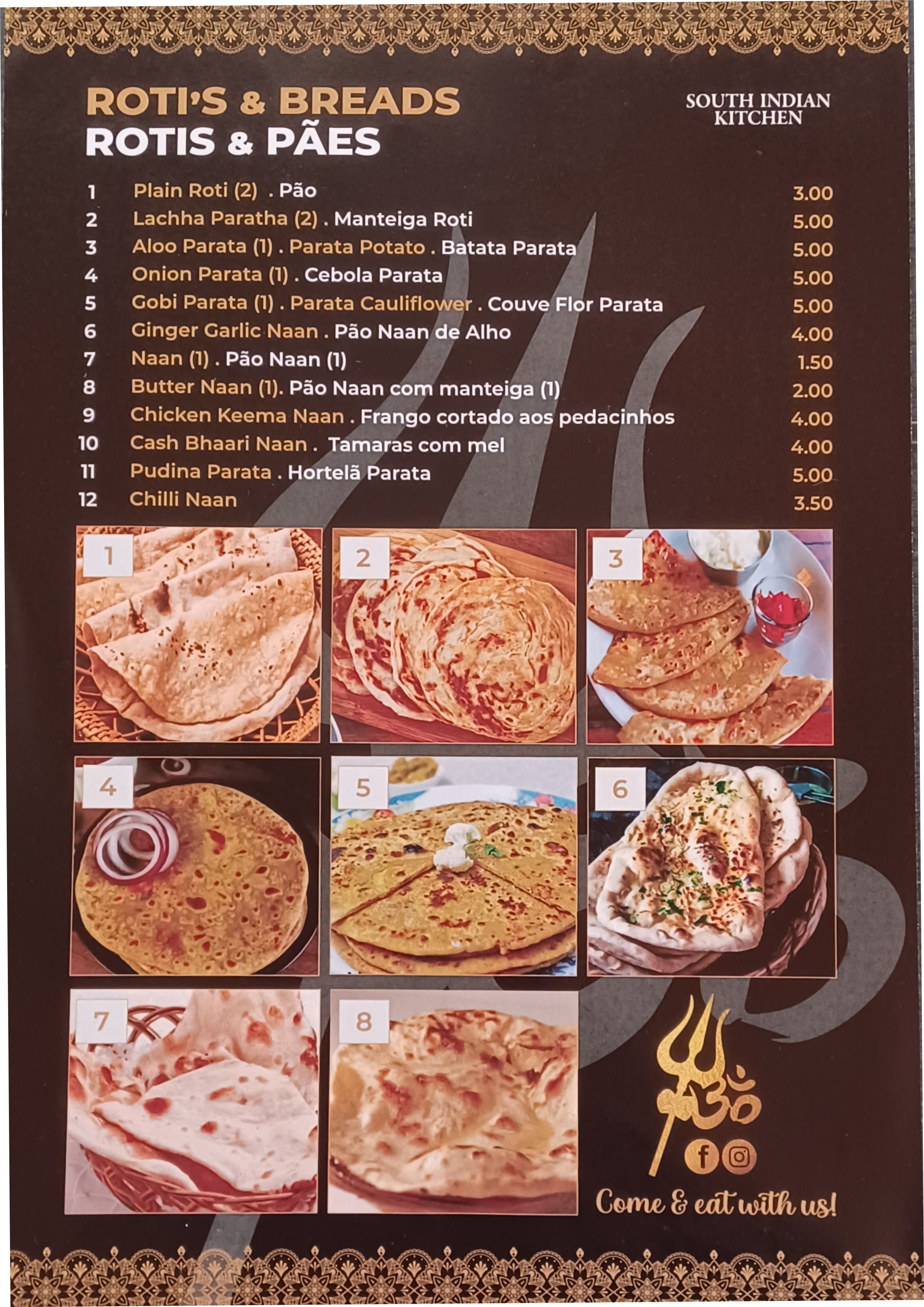 Menu SOUTH INDIAN página 8