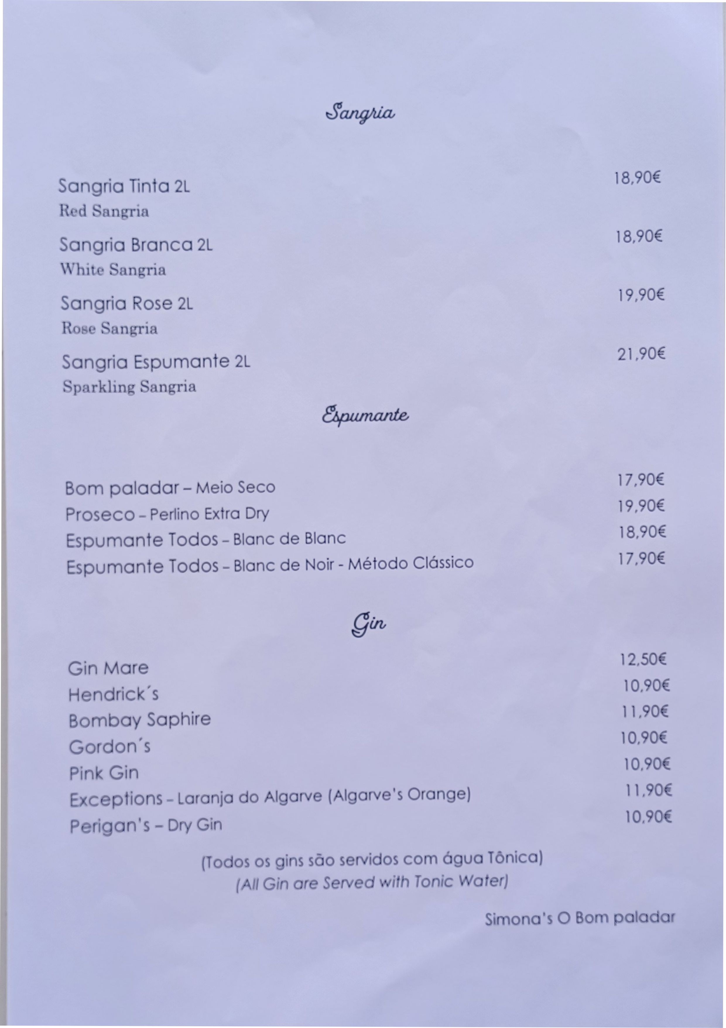 Menu RESTAURANTE BOM PALADAR página 8