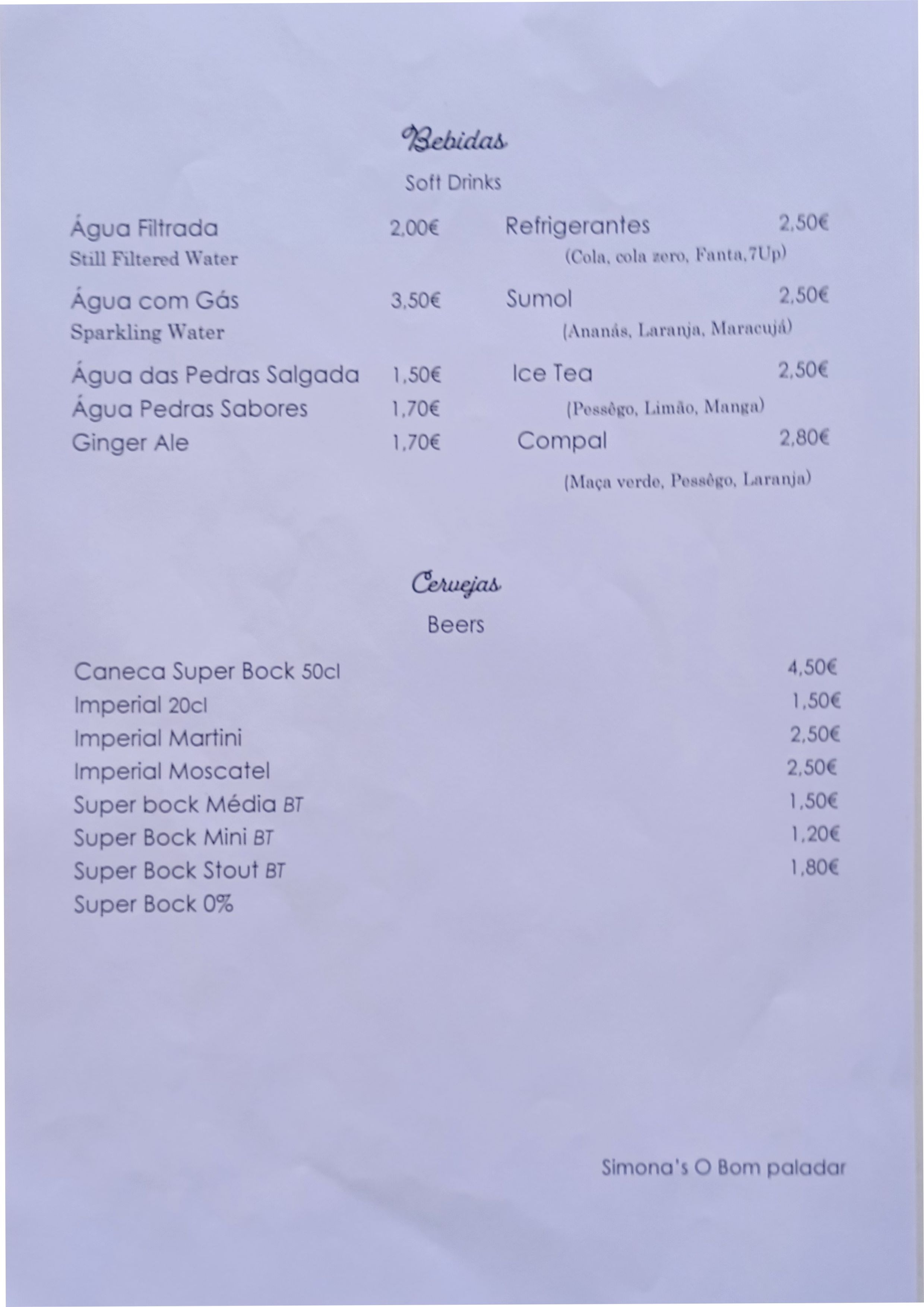 Menu RESTAURANTE BOM PALADAR página 9