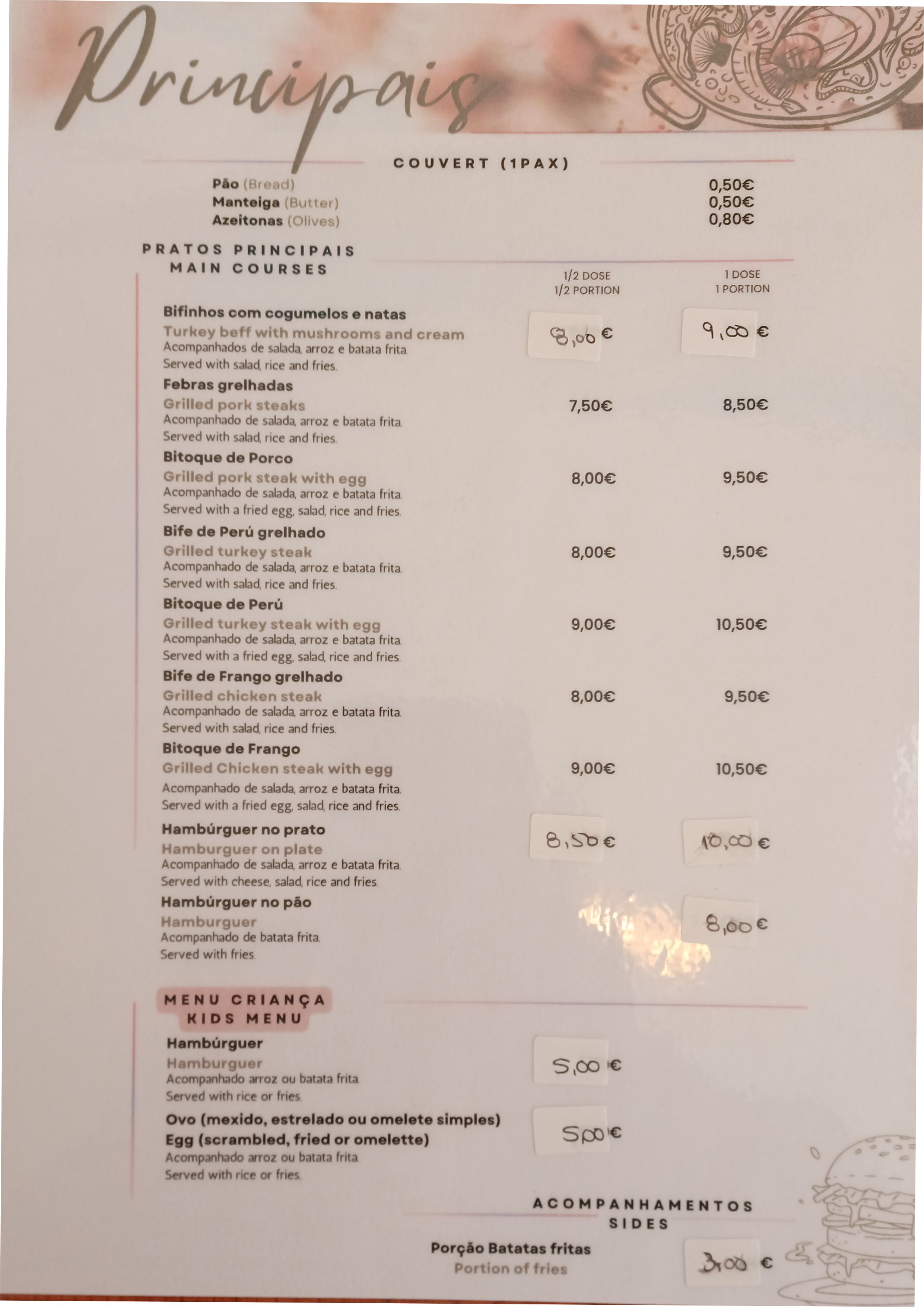 Menu RESTAURANTE CANTINHO DO MESTRE página 2