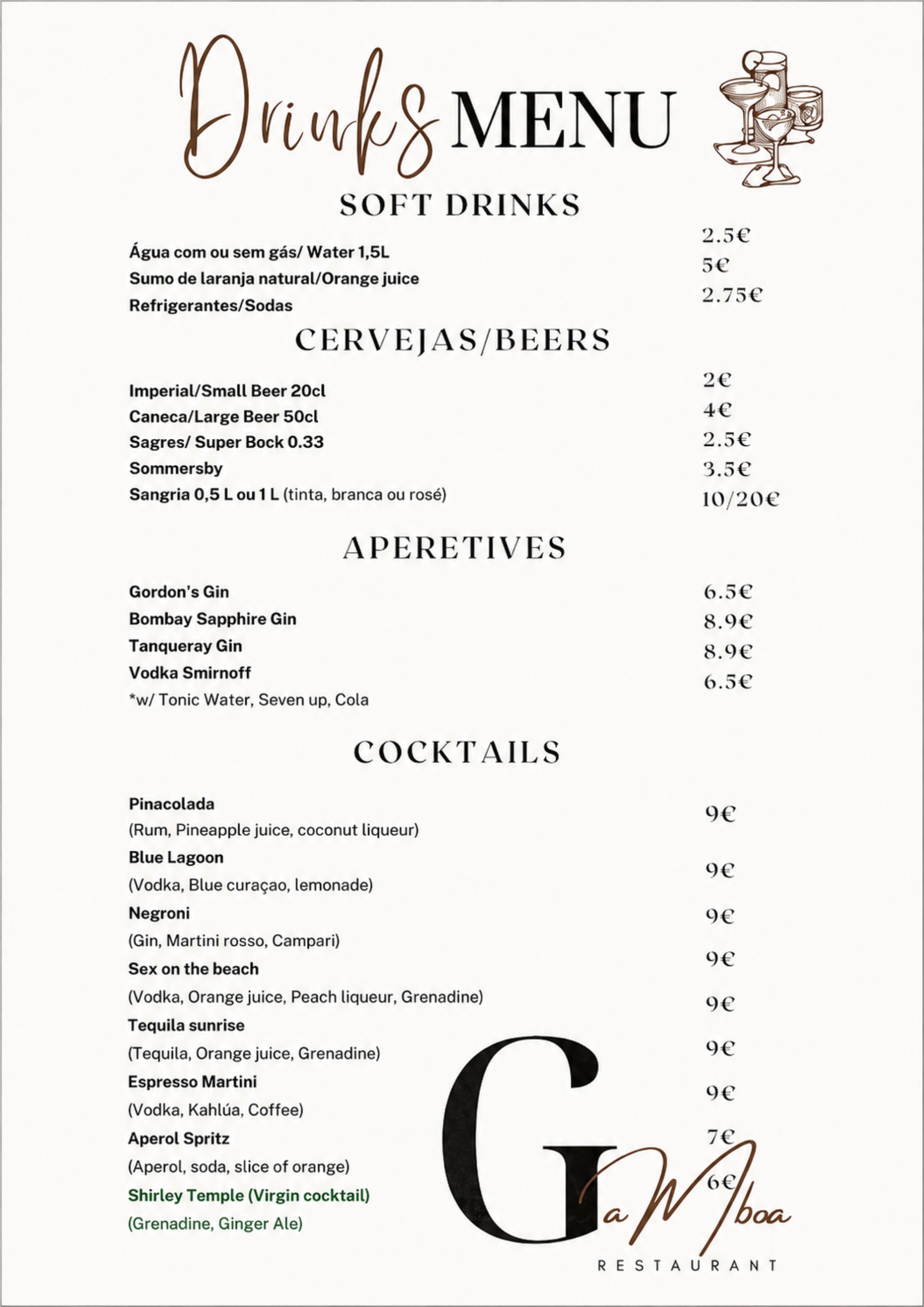 Menu RESTAURANTE GAMBOA página 7