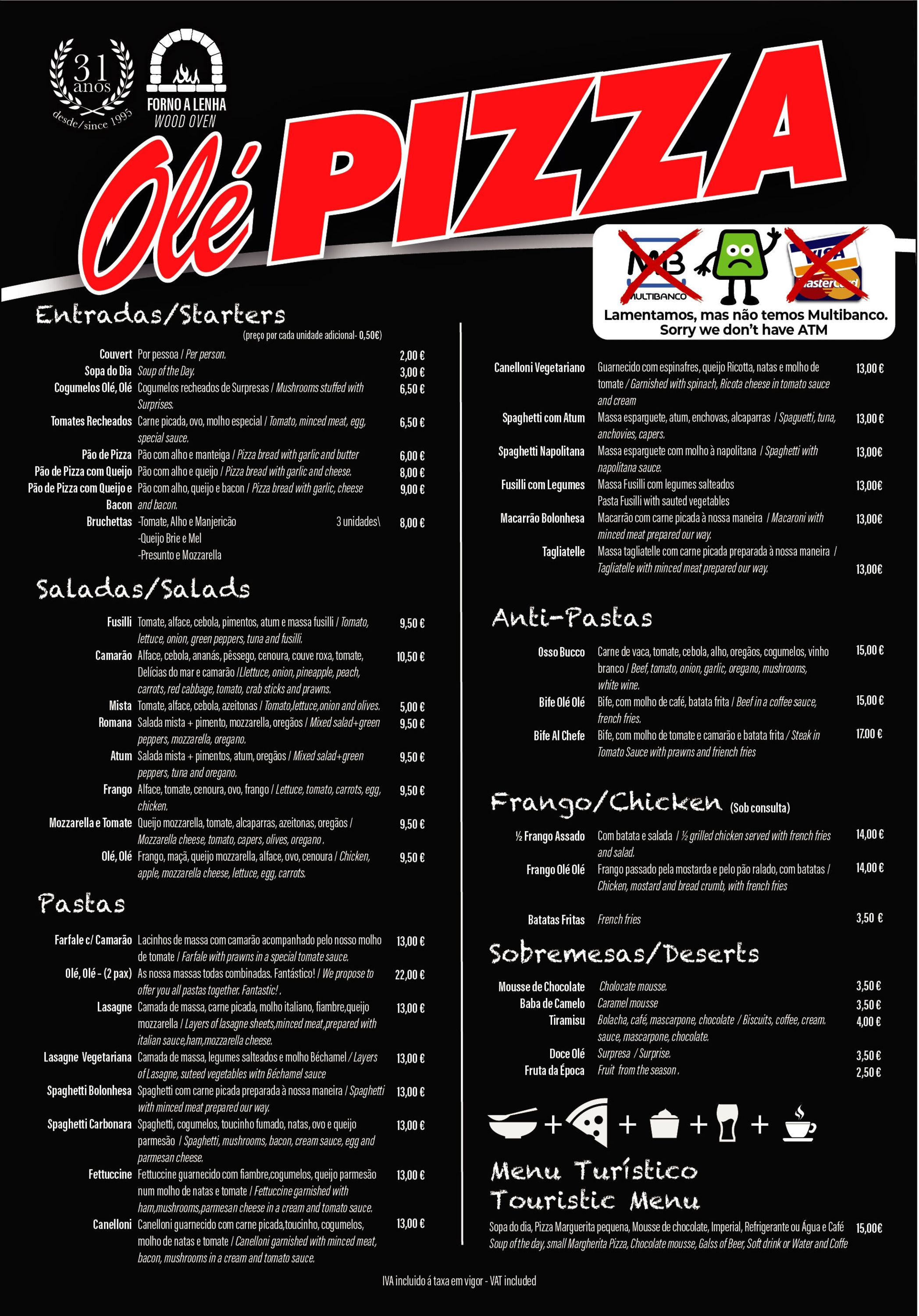 Menu OLÉ PIZZA página 2