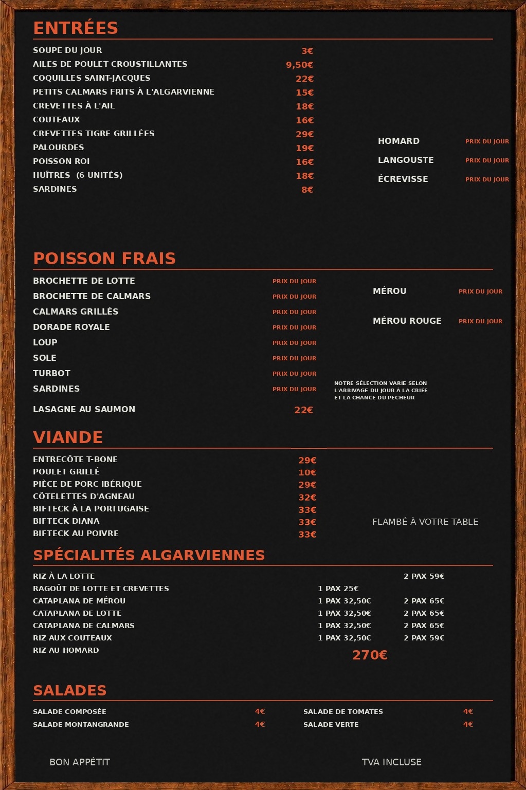 Menu RESTAURANTE O TANQUE página 3