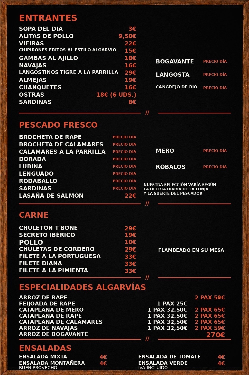 Menu RESTAURANTE O TANQUE página 5