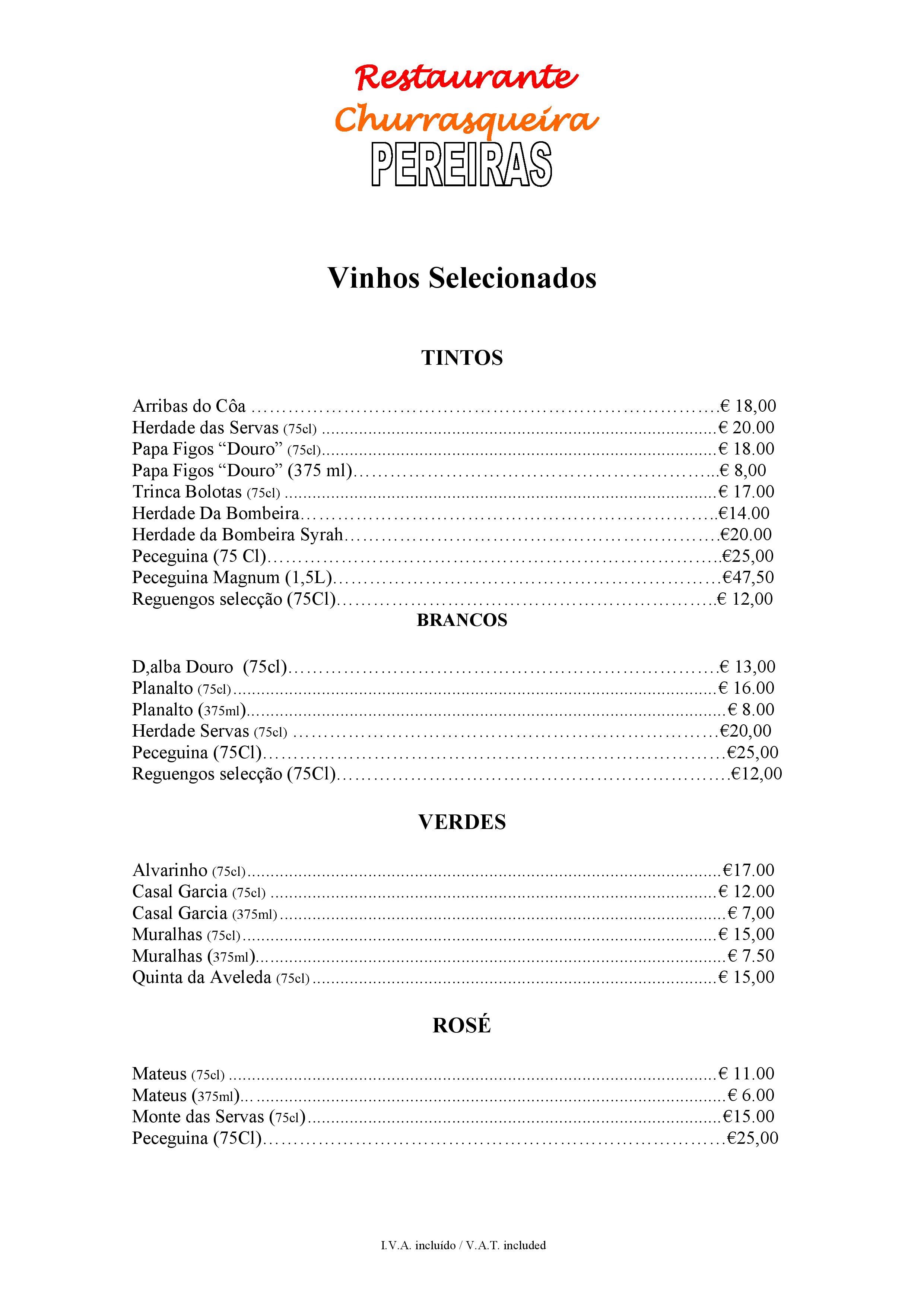 Menu RESTAURANTE PEREIRAS página 3