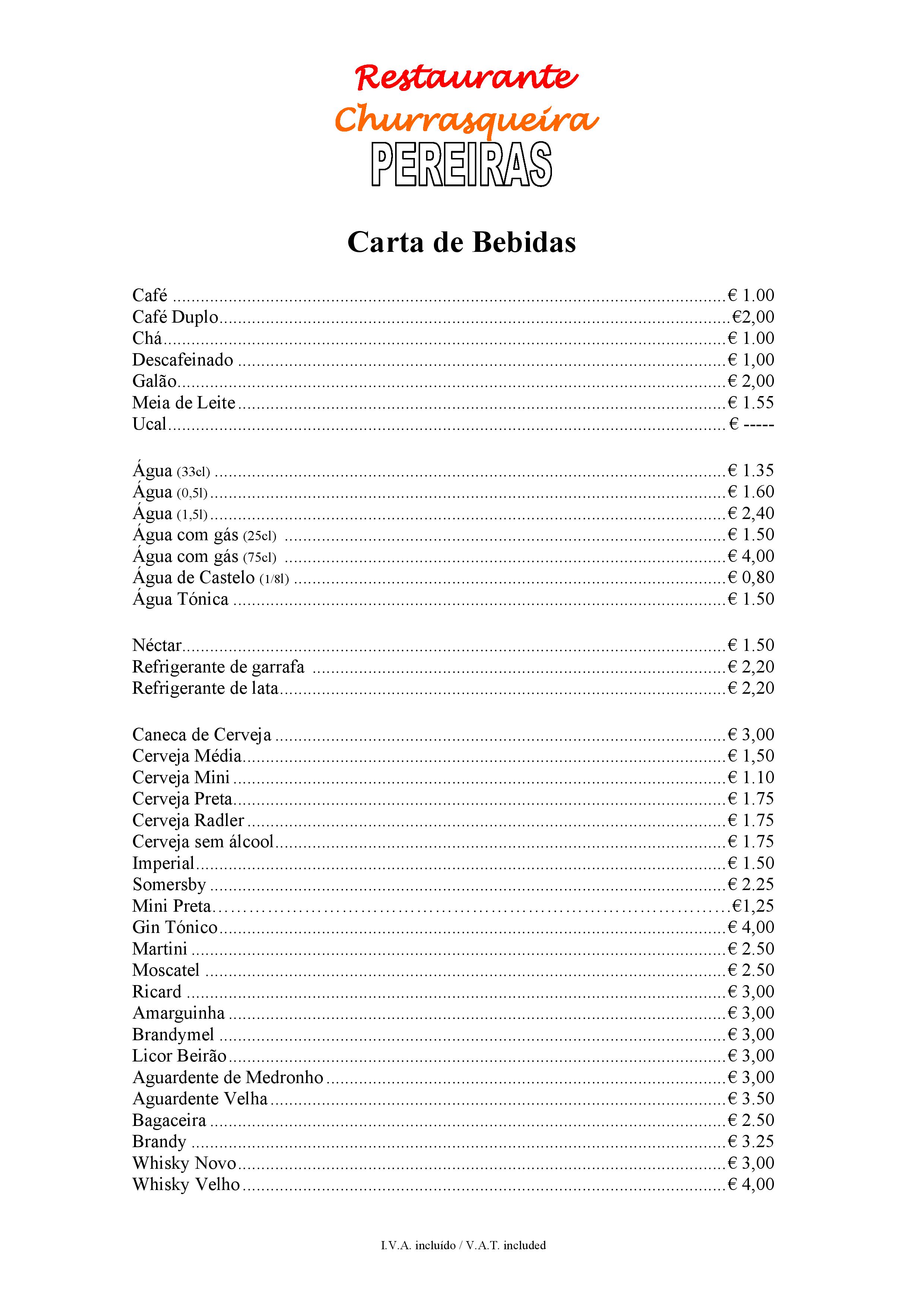 Menu RESTAURANTE PEREIRAS página 5