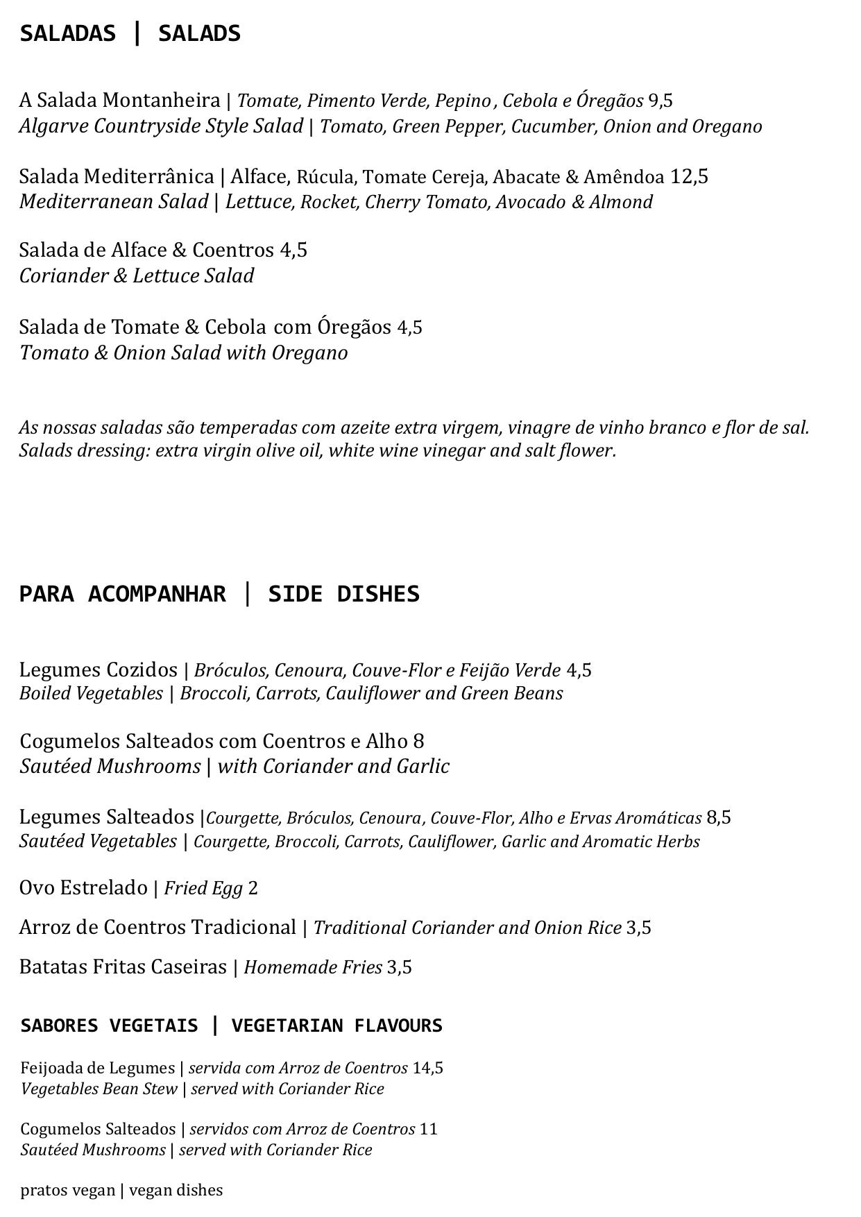 Menu RESTAURANTE RETIRO DO CAMPONÊS página 16