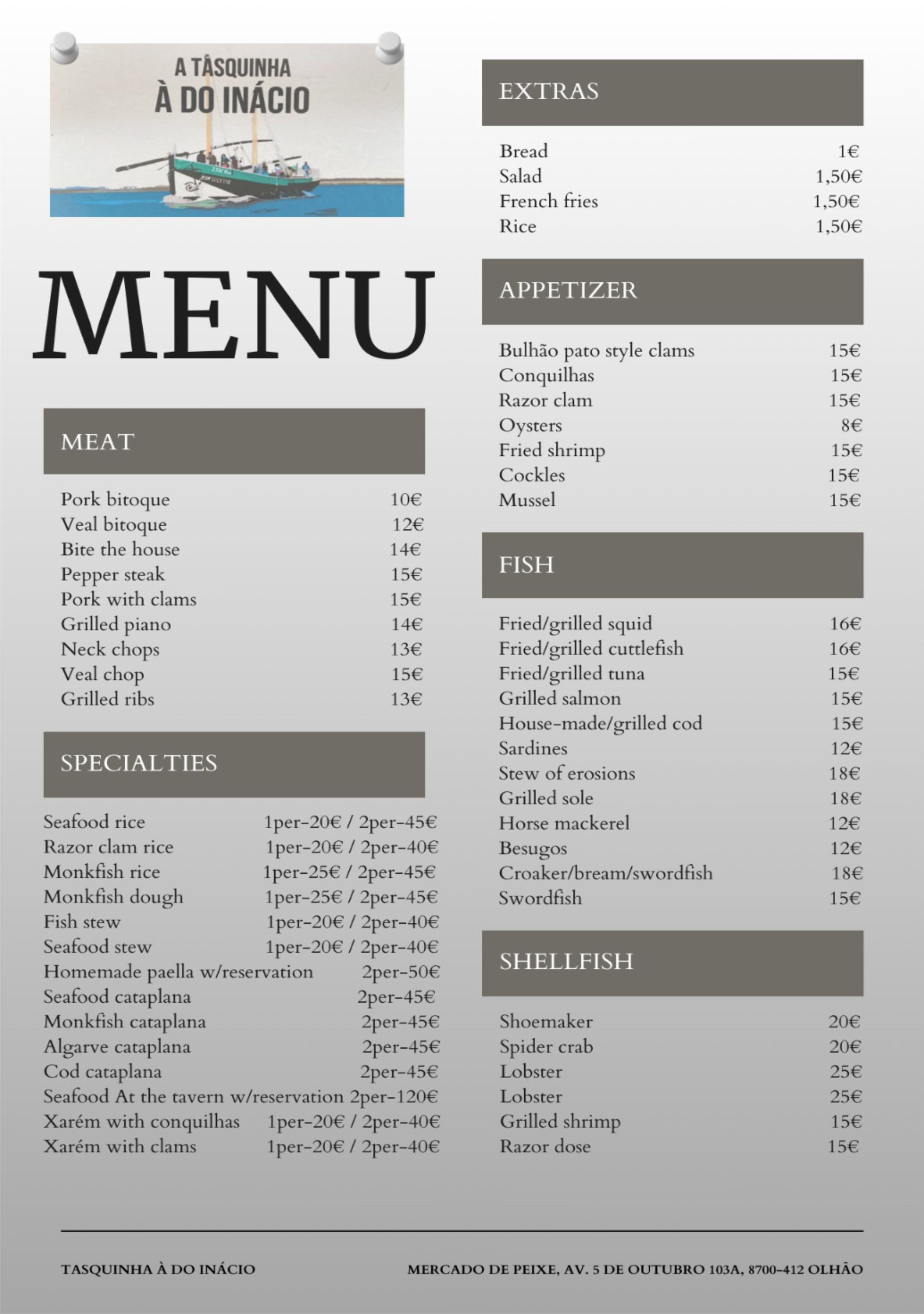 Menu A TASQUINHA À DO INÁCIO página 2