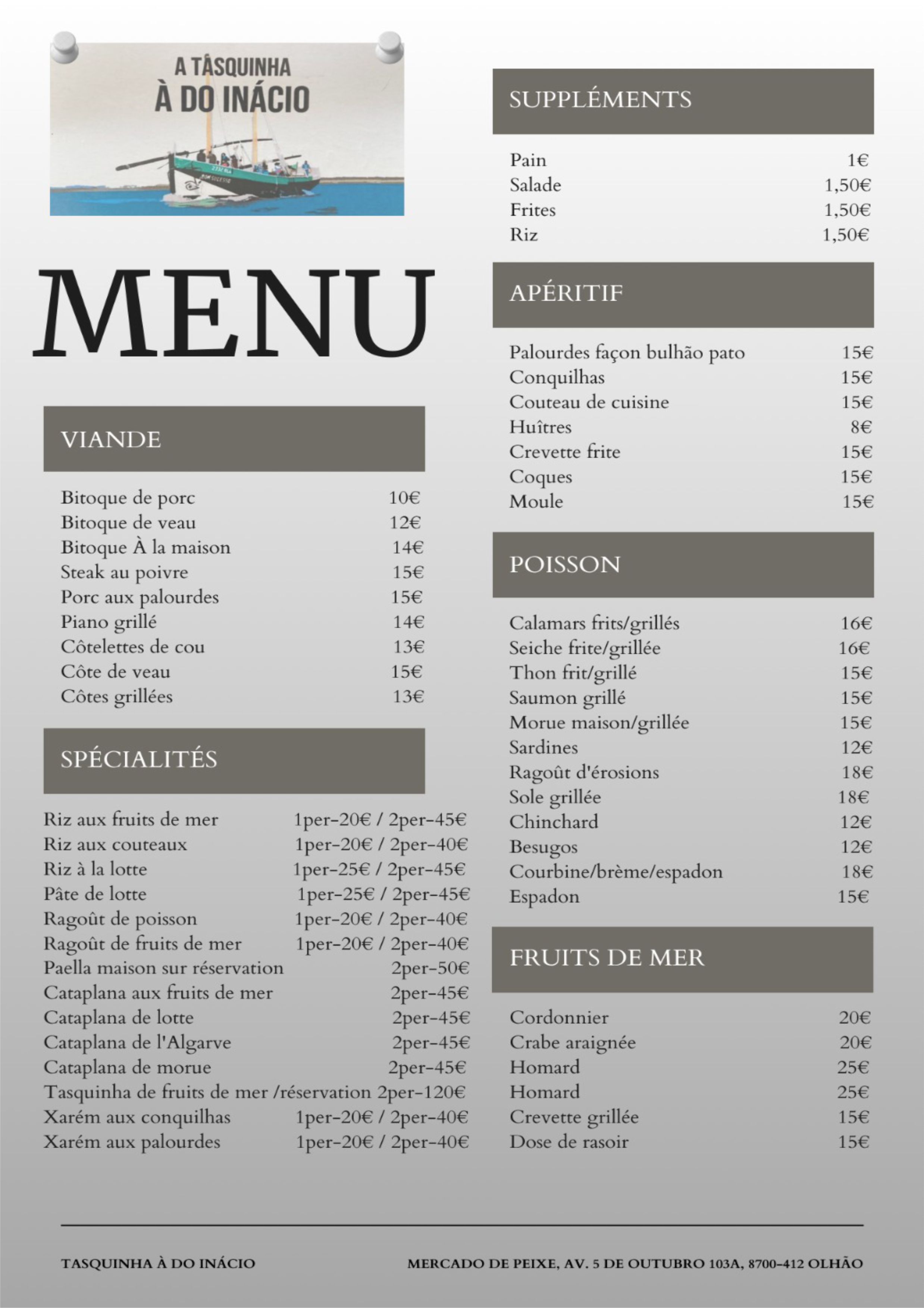 Menu A TASQUINHA À DO INÁCIO página 3