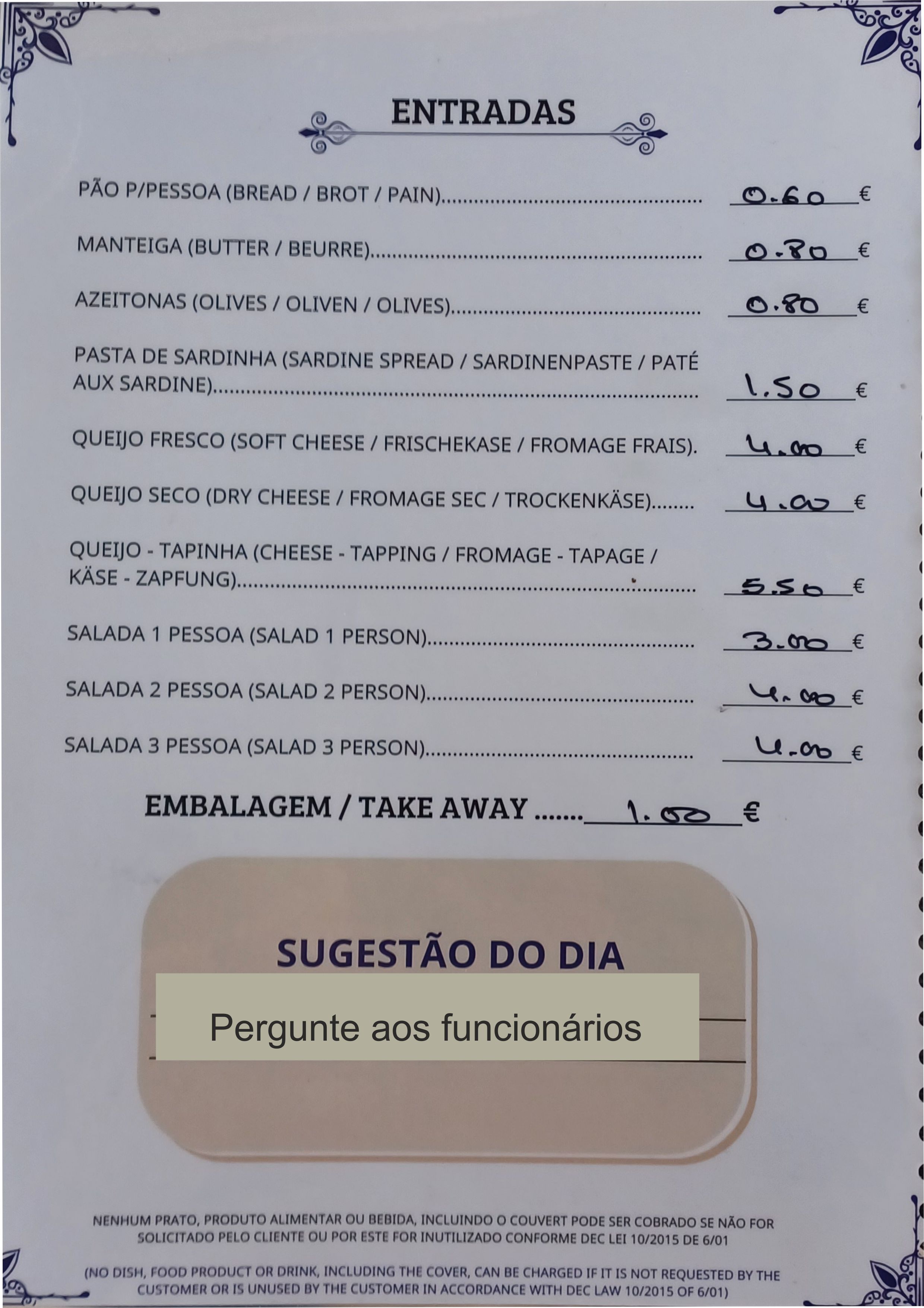 Menu RESTAURANTE O BOTE página 2