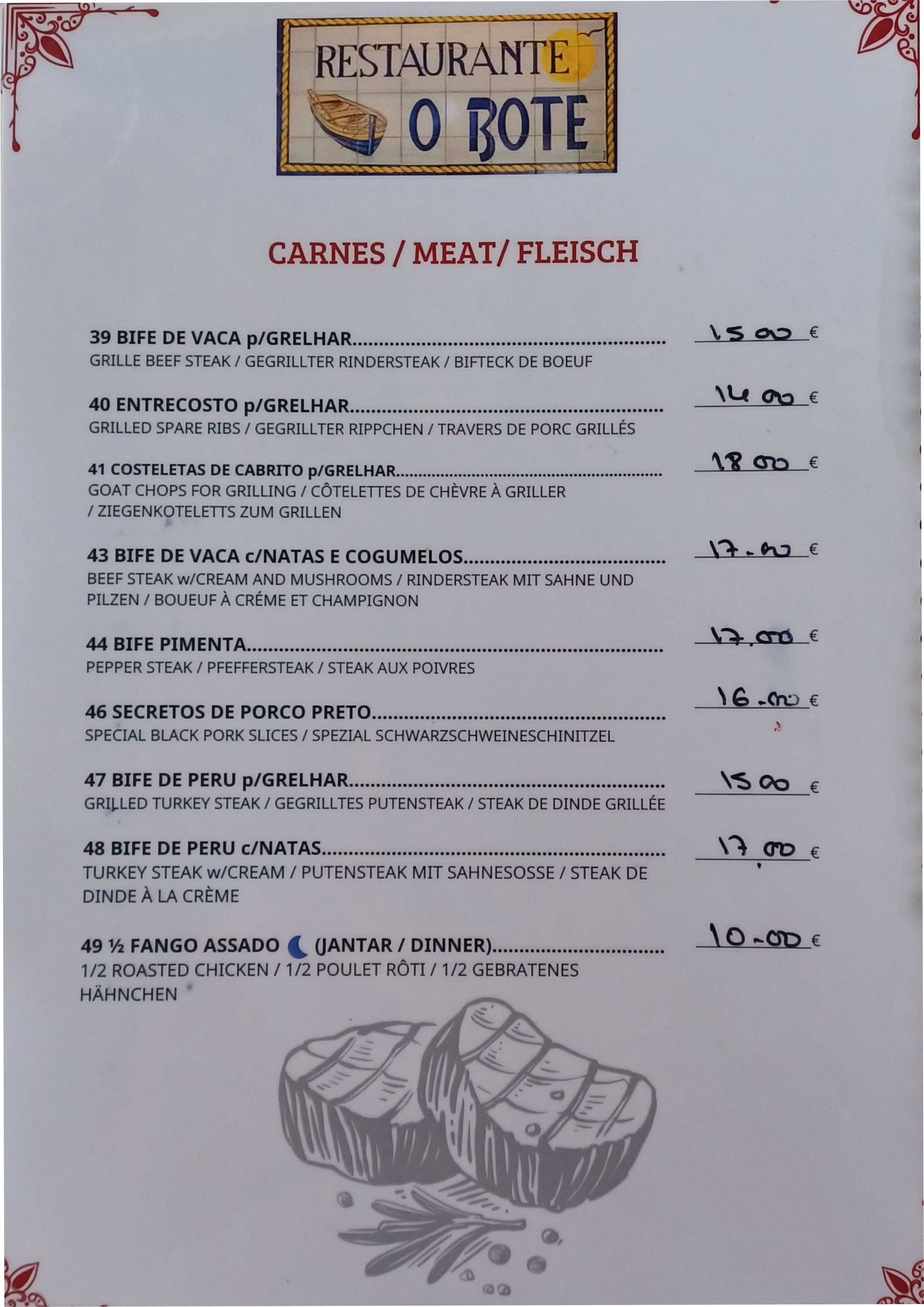 Menu RESTAURANTE O BOTE página 4