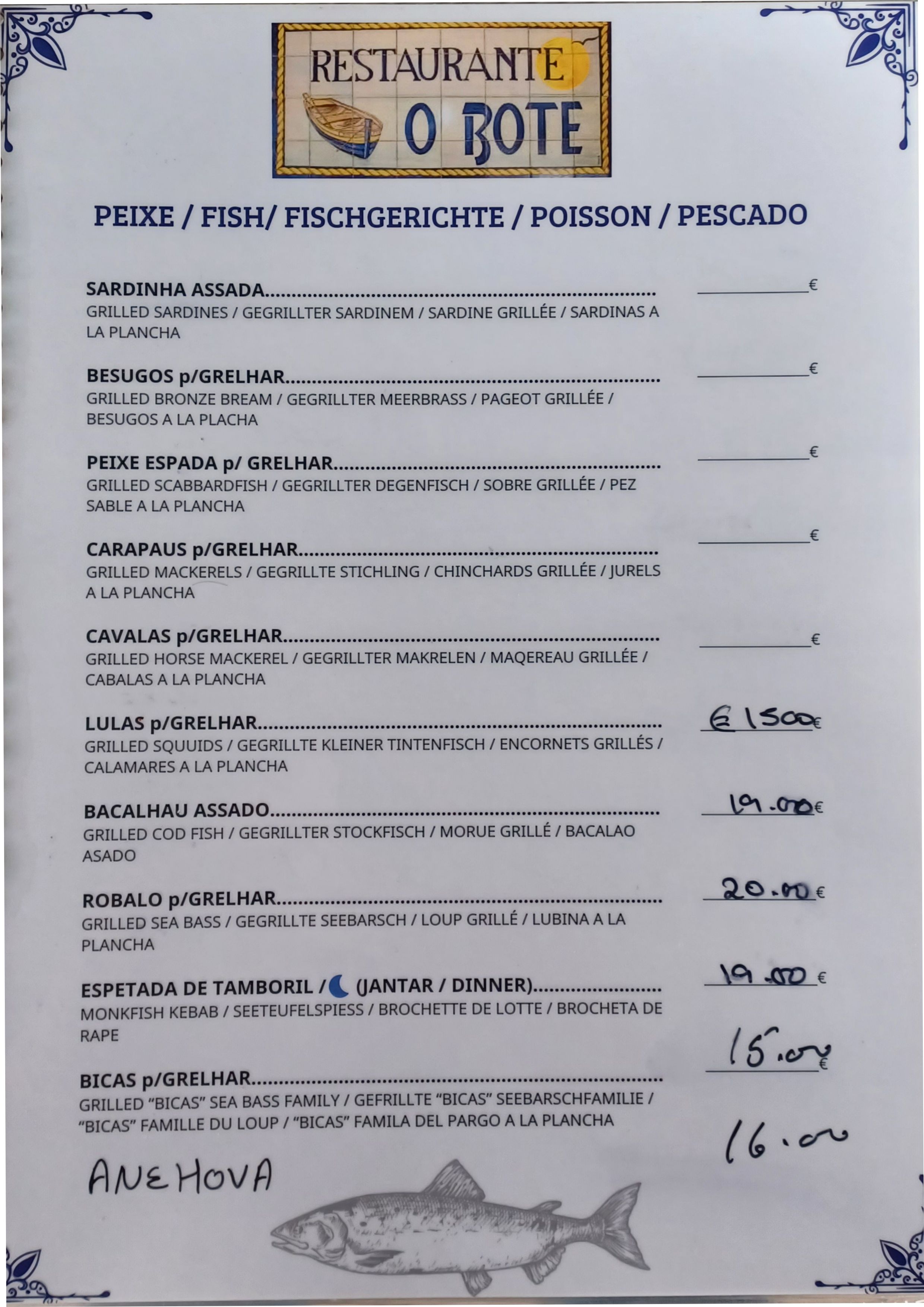 Menu RESTAURANTE O BOTE página 5