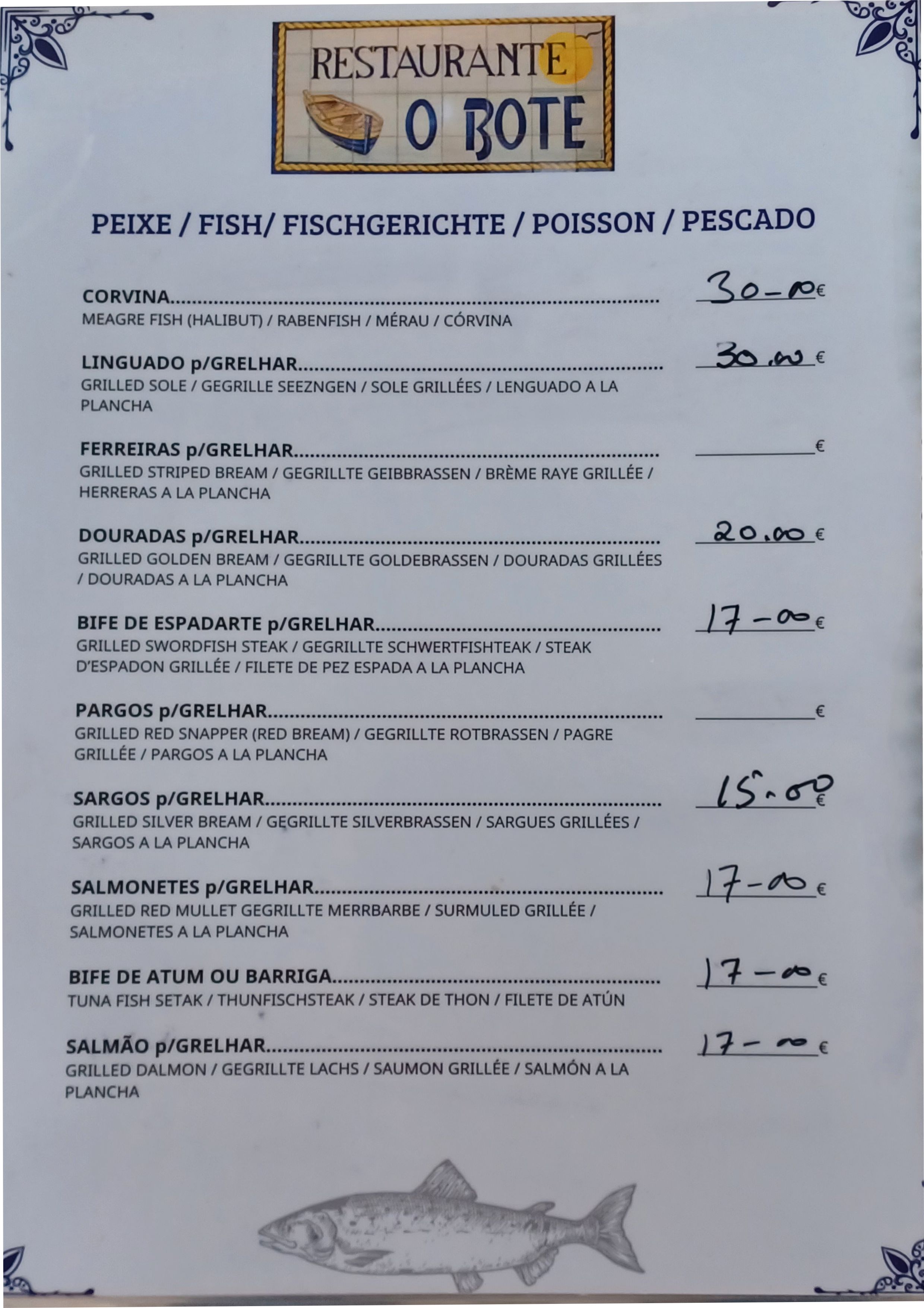 Menu RESTAURANTE O BOTE página 6