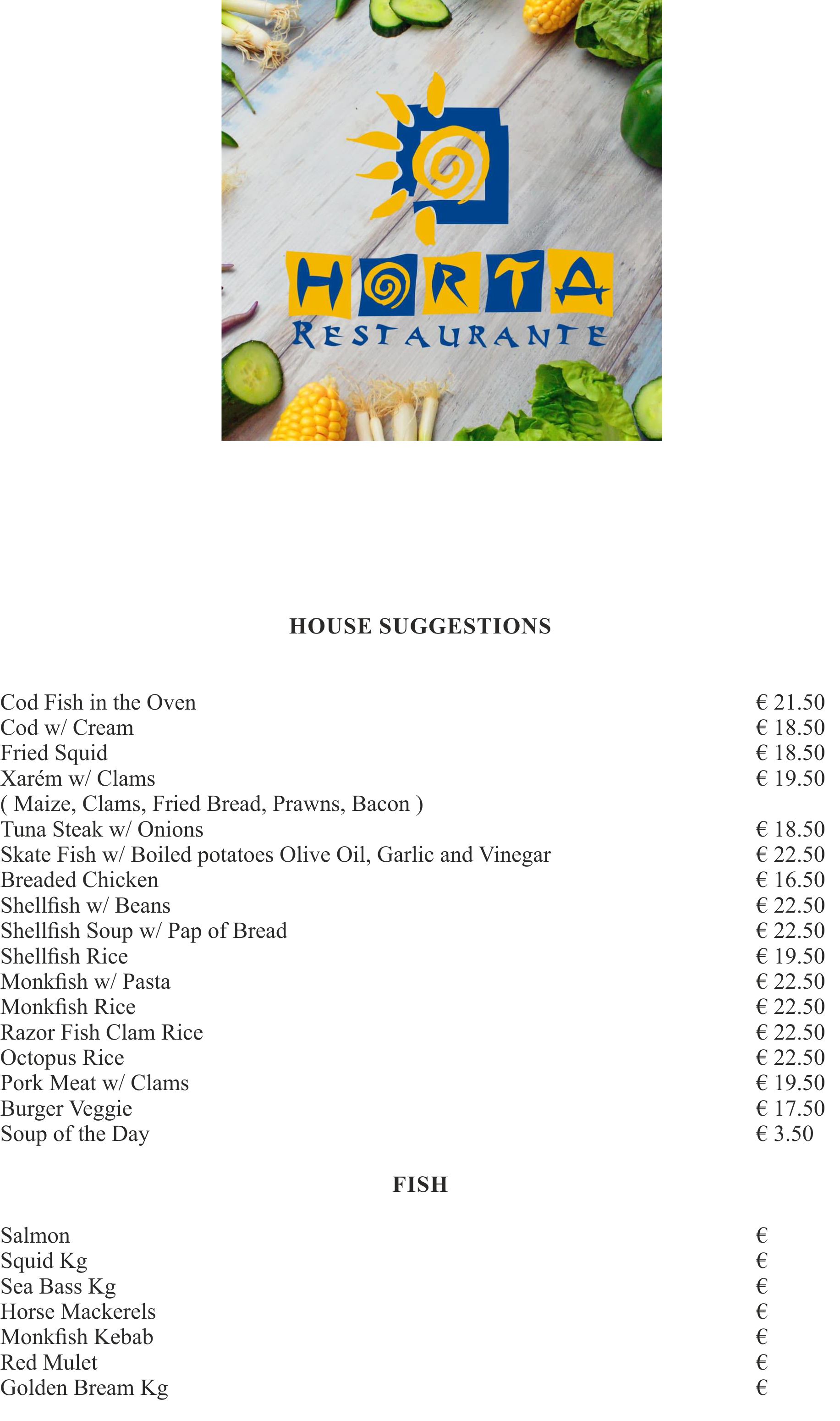 Menu RESTAURANTE HORTA página 5