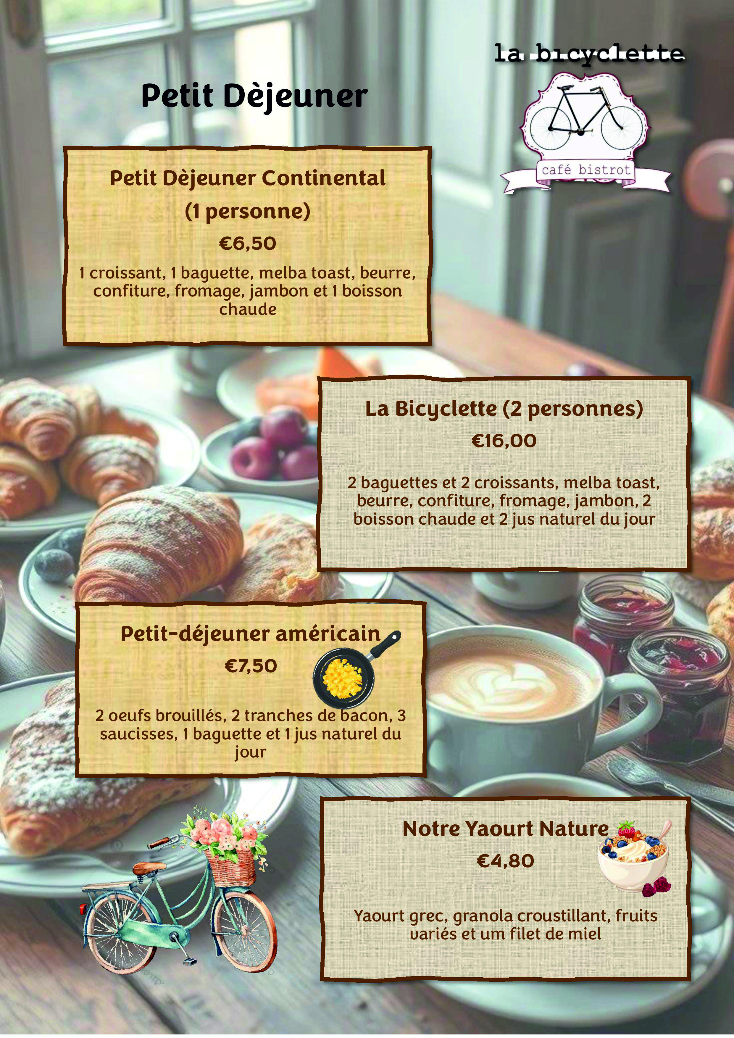 Menu LA BICYCLETTE página 3