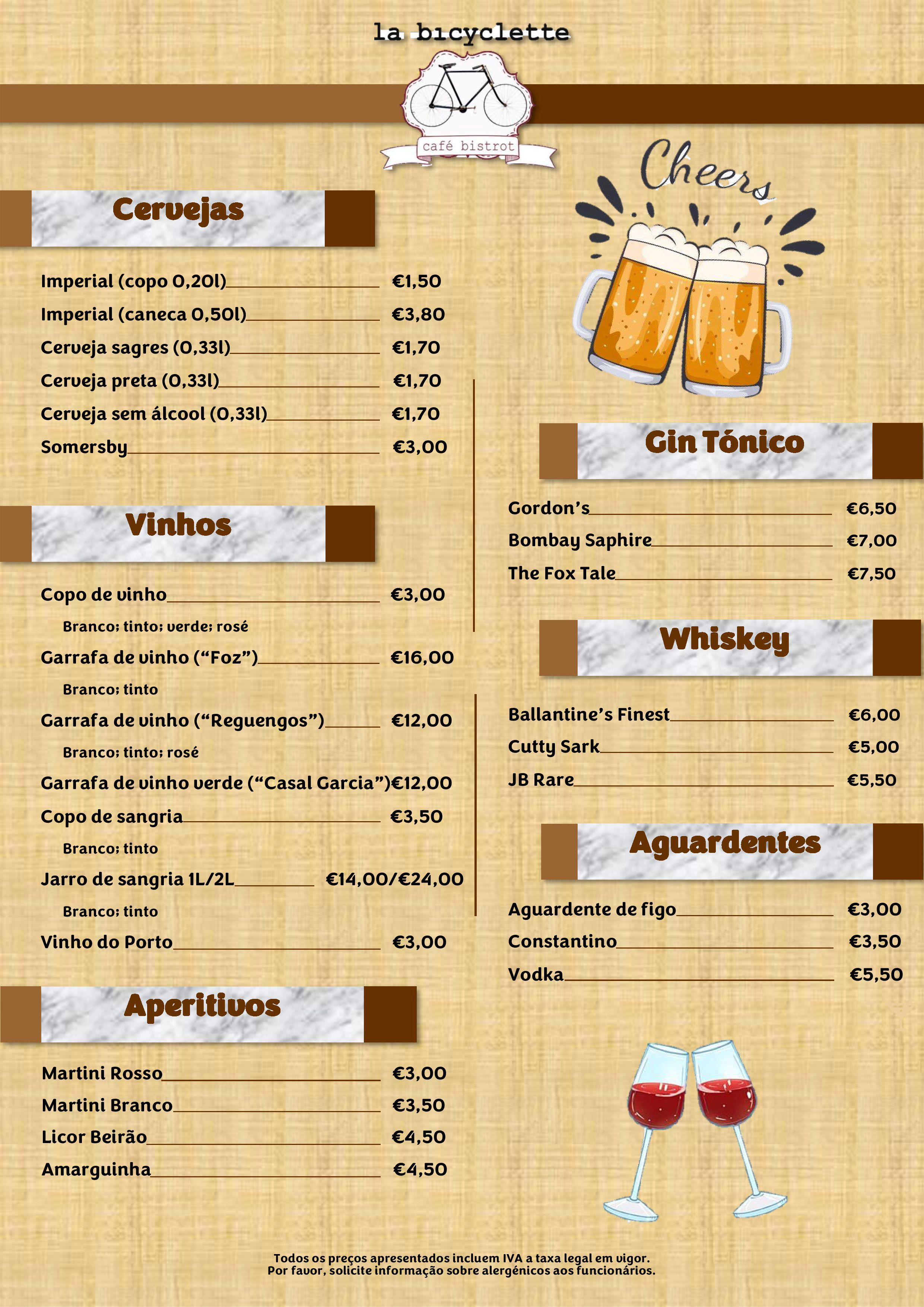 Menu LA BICYCLETTE página 14