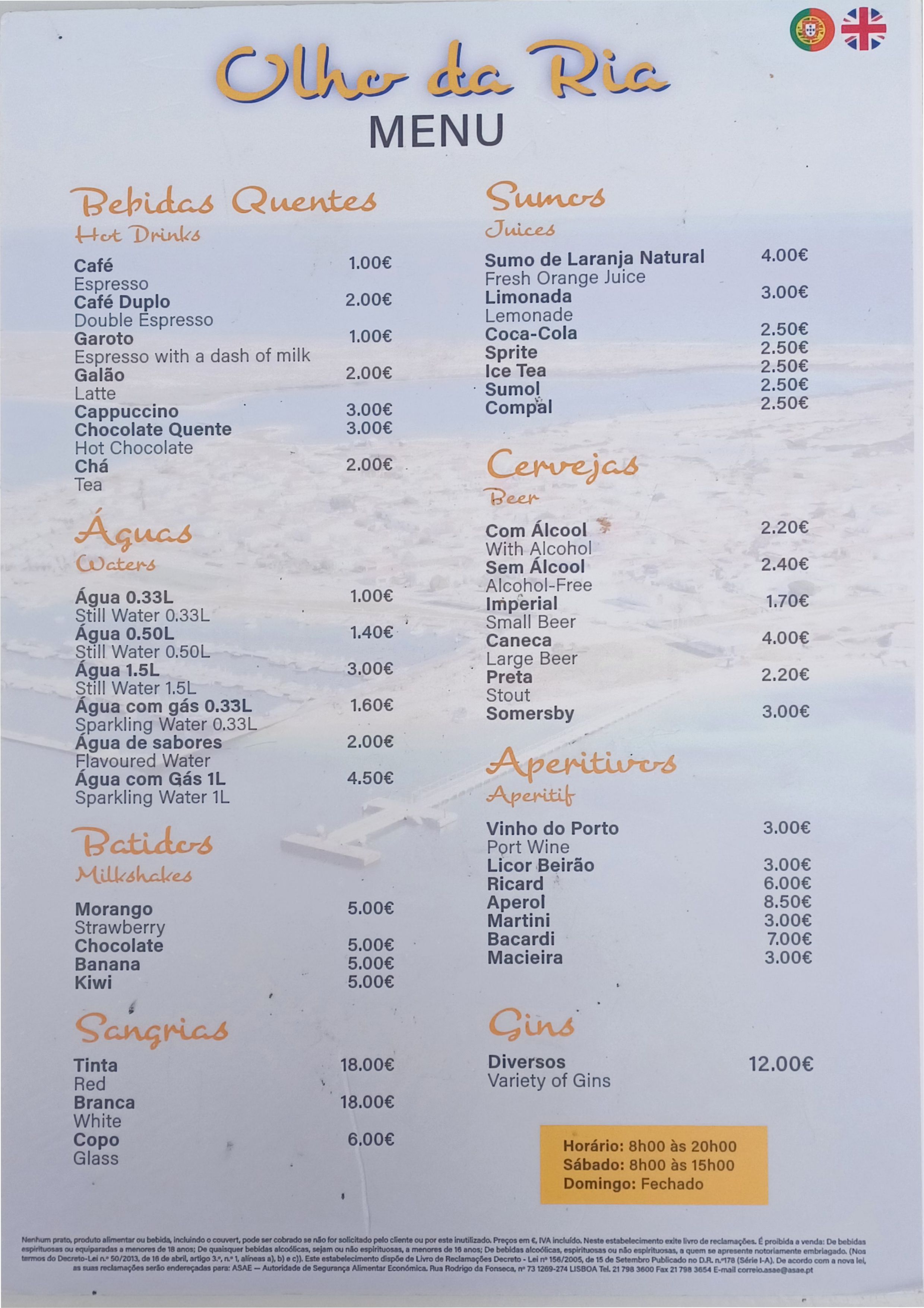 Menu OLHO DA RIA página 1