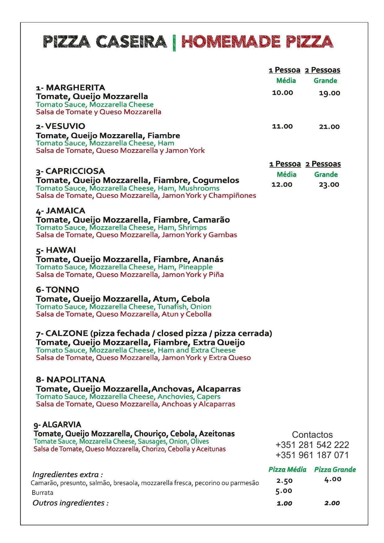 Menu BELLA NAPOLI página 4