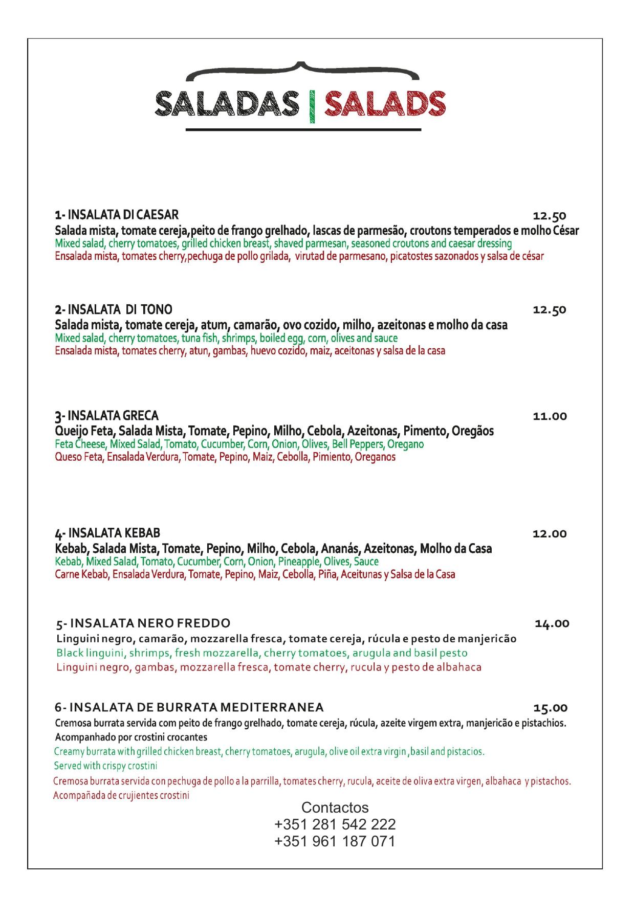 Menu BELLA NAPOLI página 7