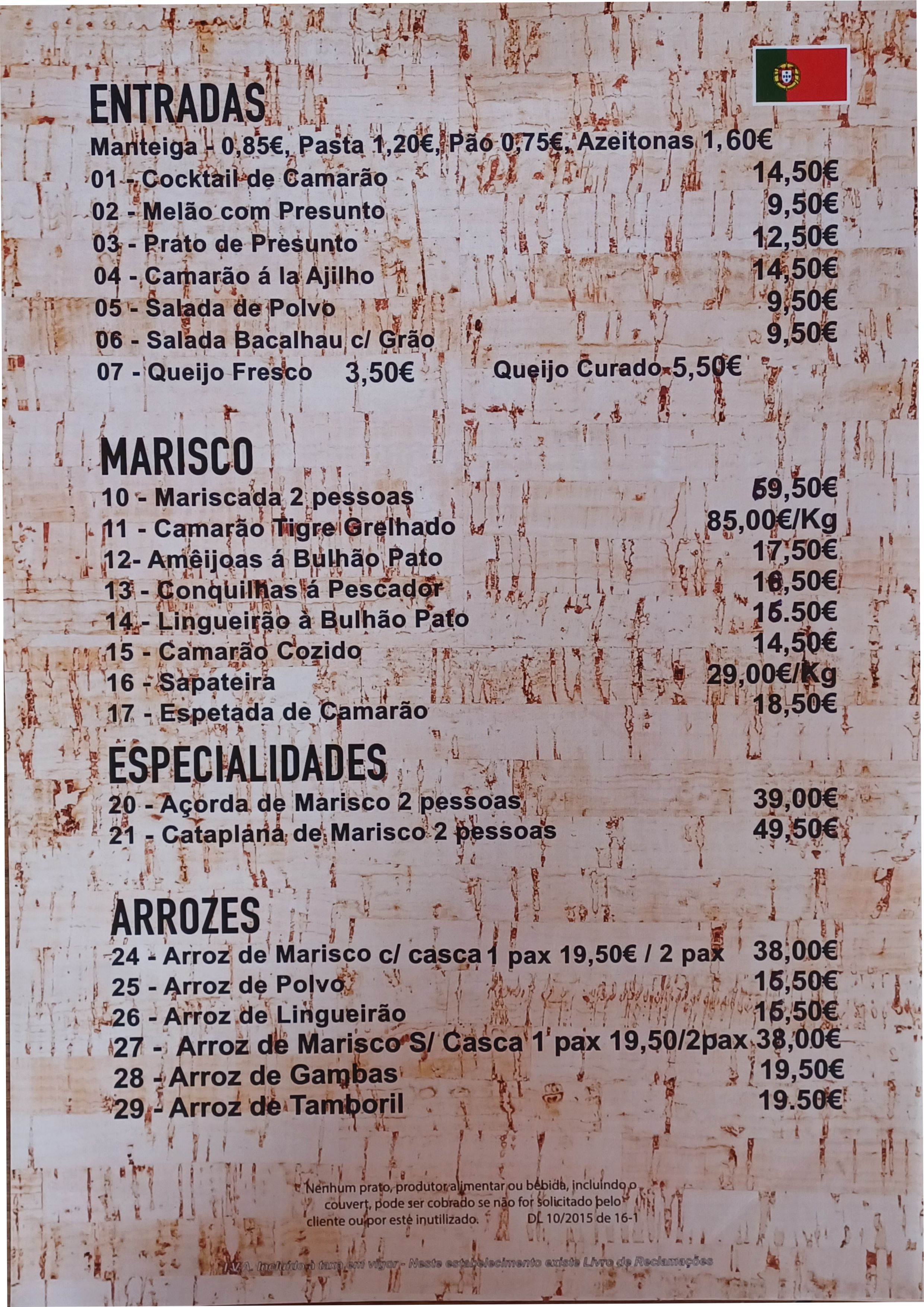 Menu RESTAURANTE MIGALHAS página 2