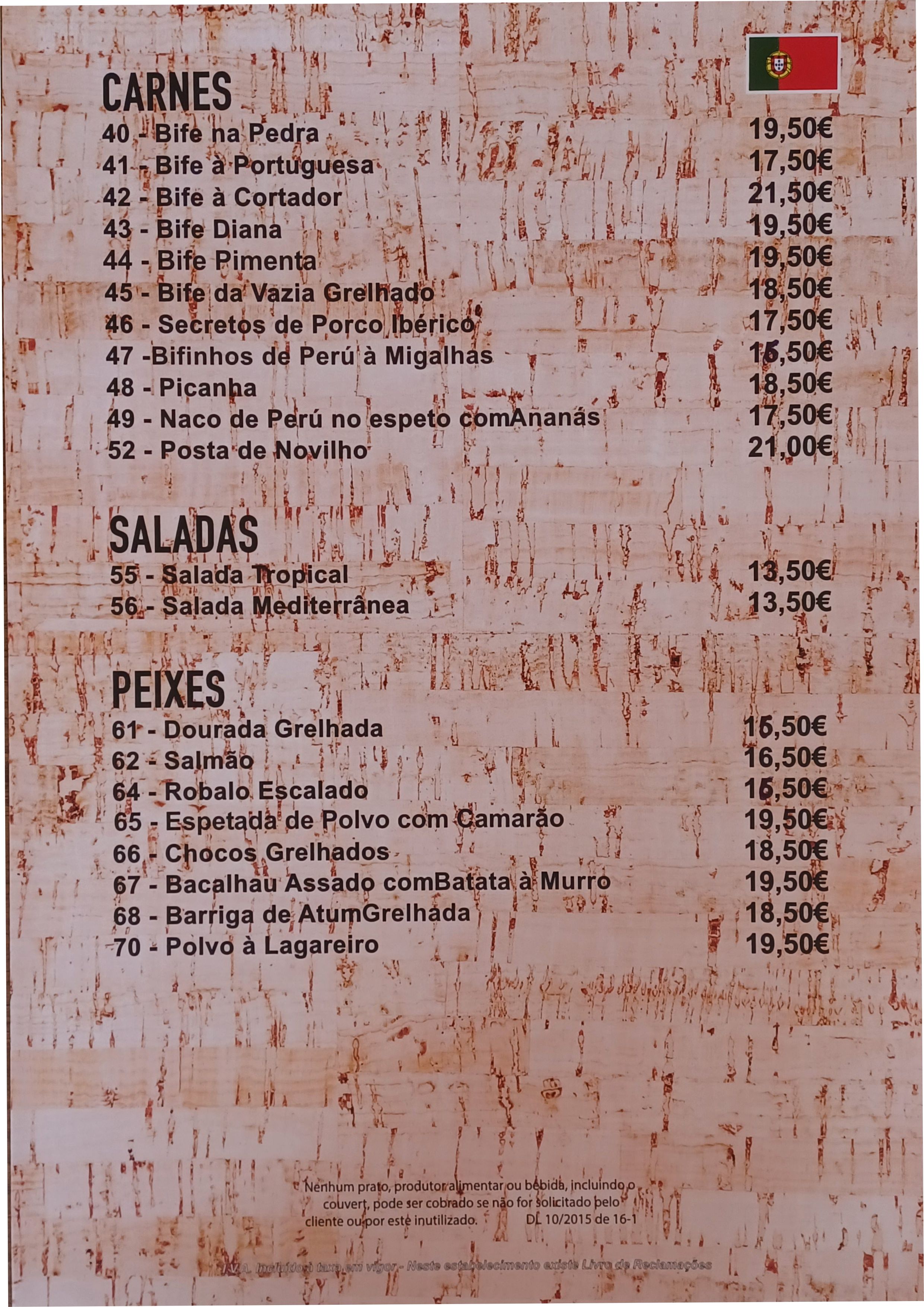Menu RESTAURANTE MIGALHAS página 3