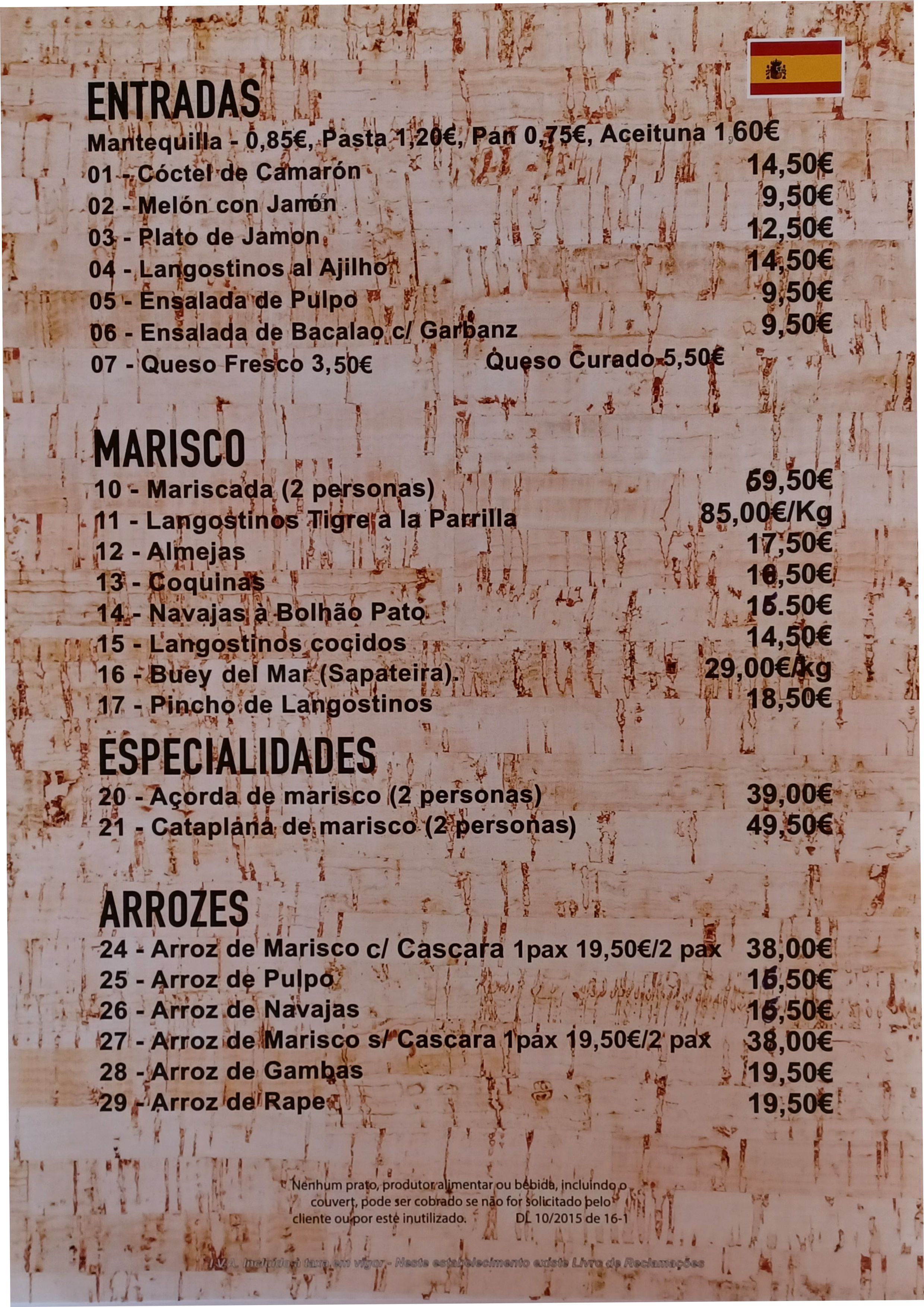 Menu RESTAURANTE MIGALHAS página 4