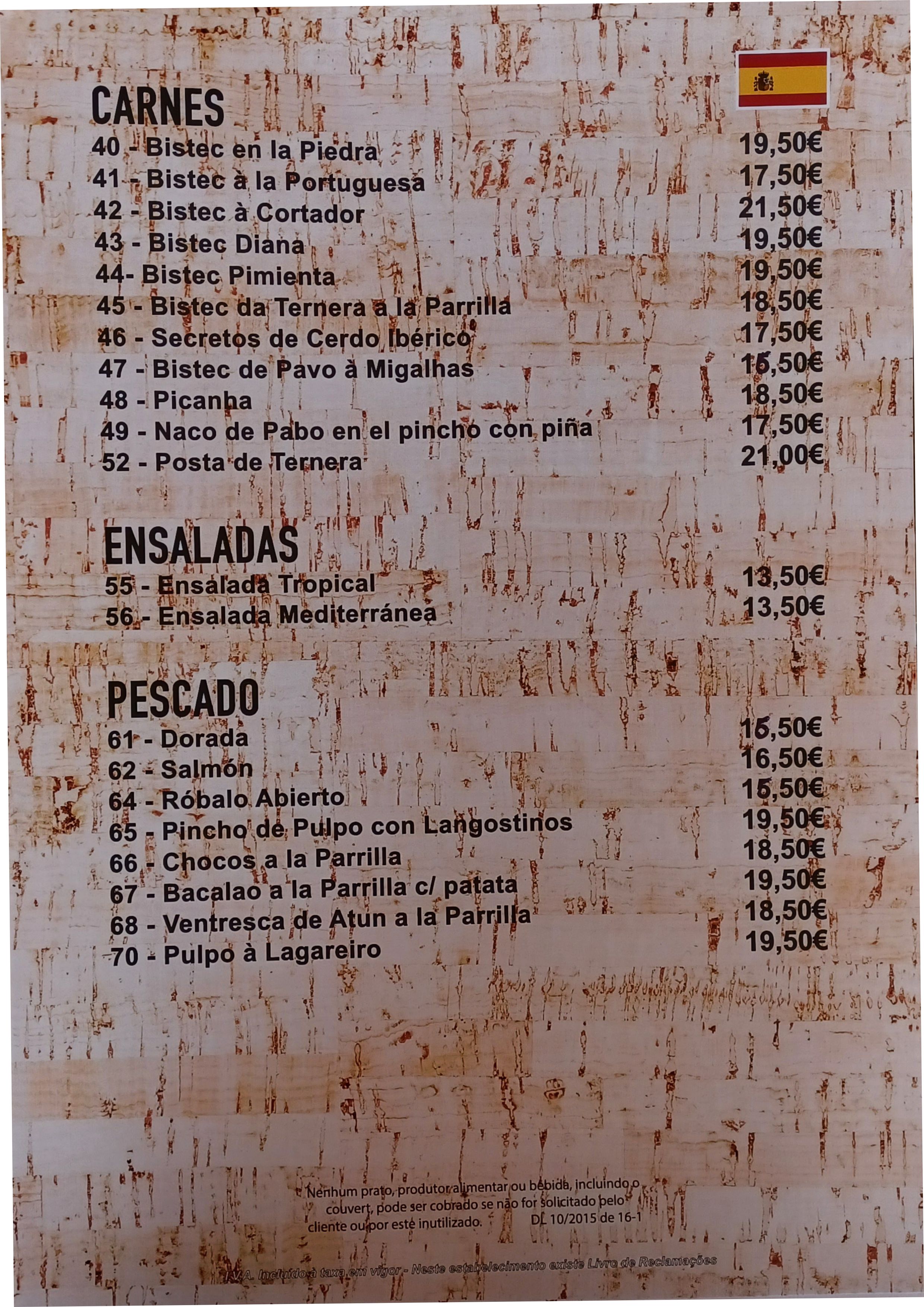 Menu RESTAURANTE MIGALHAS página 5