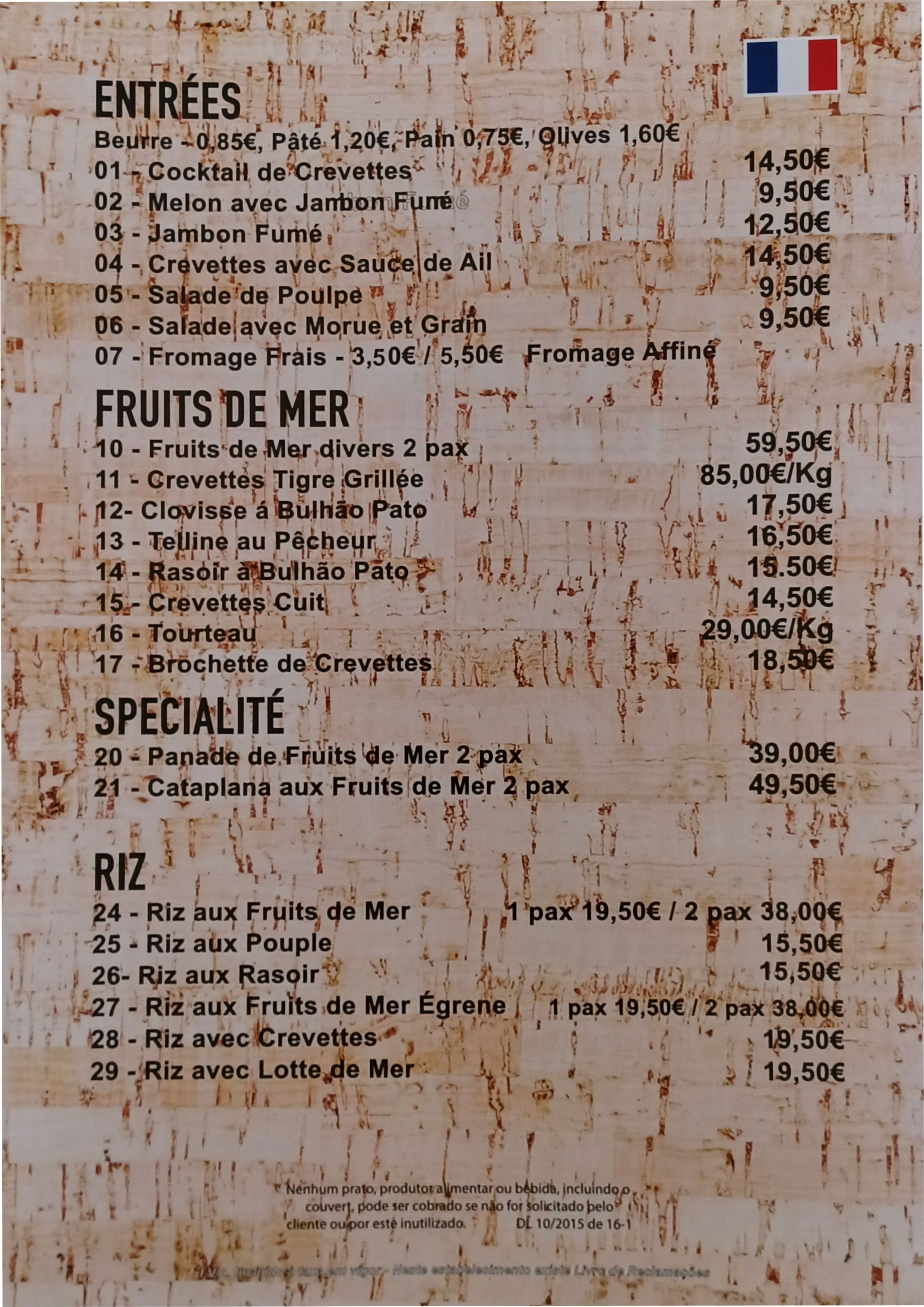 Menu RESTAURANTE MIGALHAS página 8
