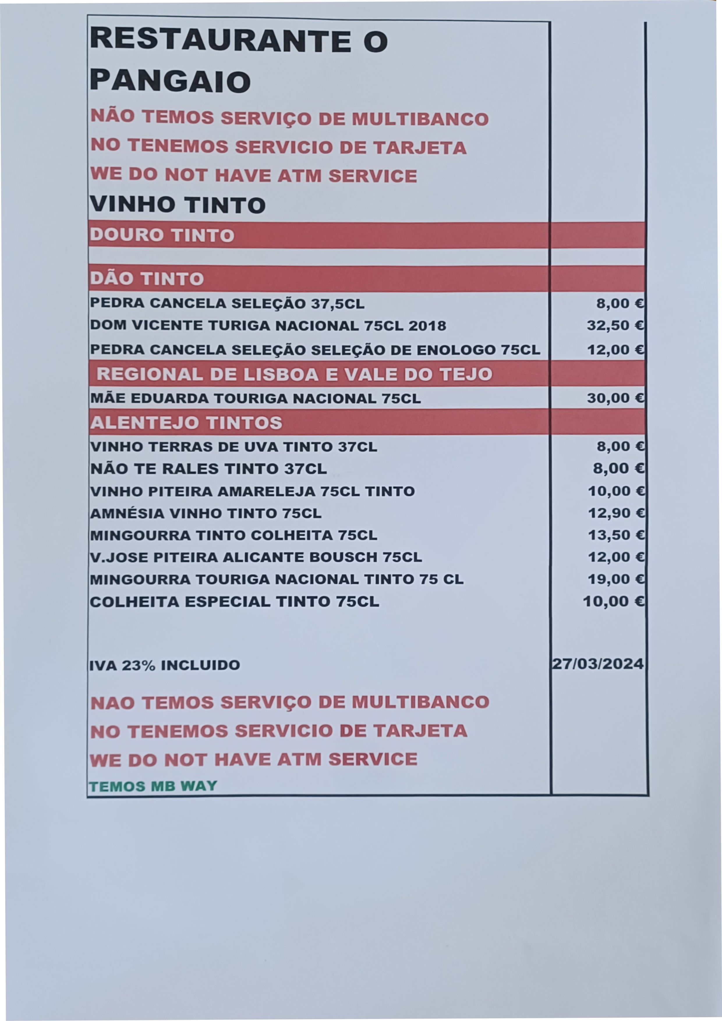 Menu O PANGAIO página 4