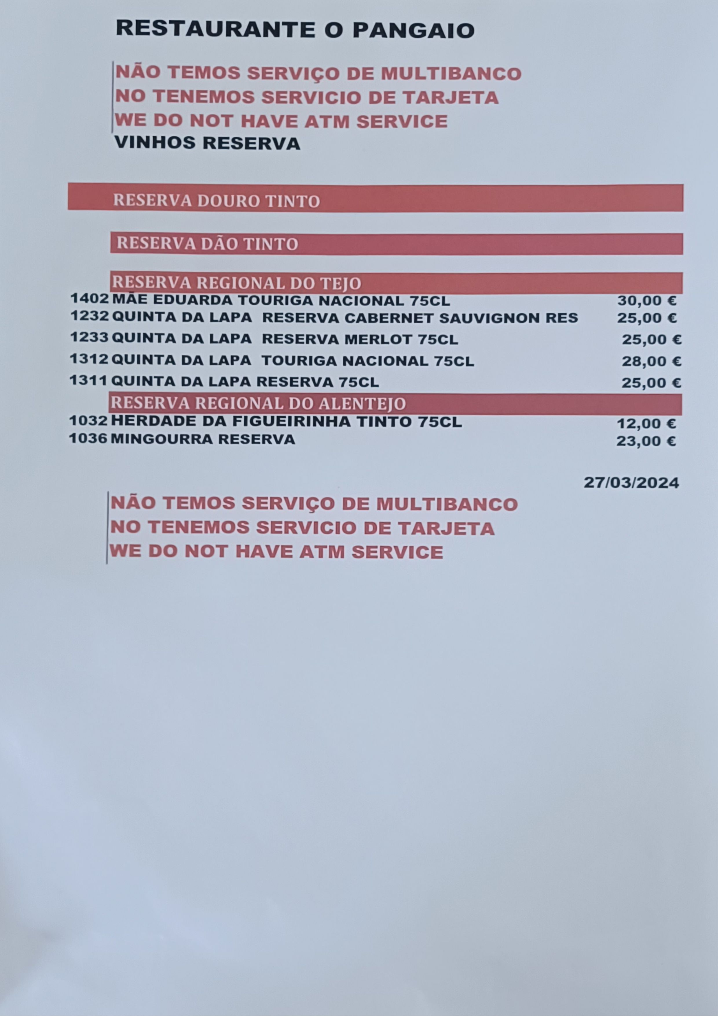 Menu O PANGAIO página 5