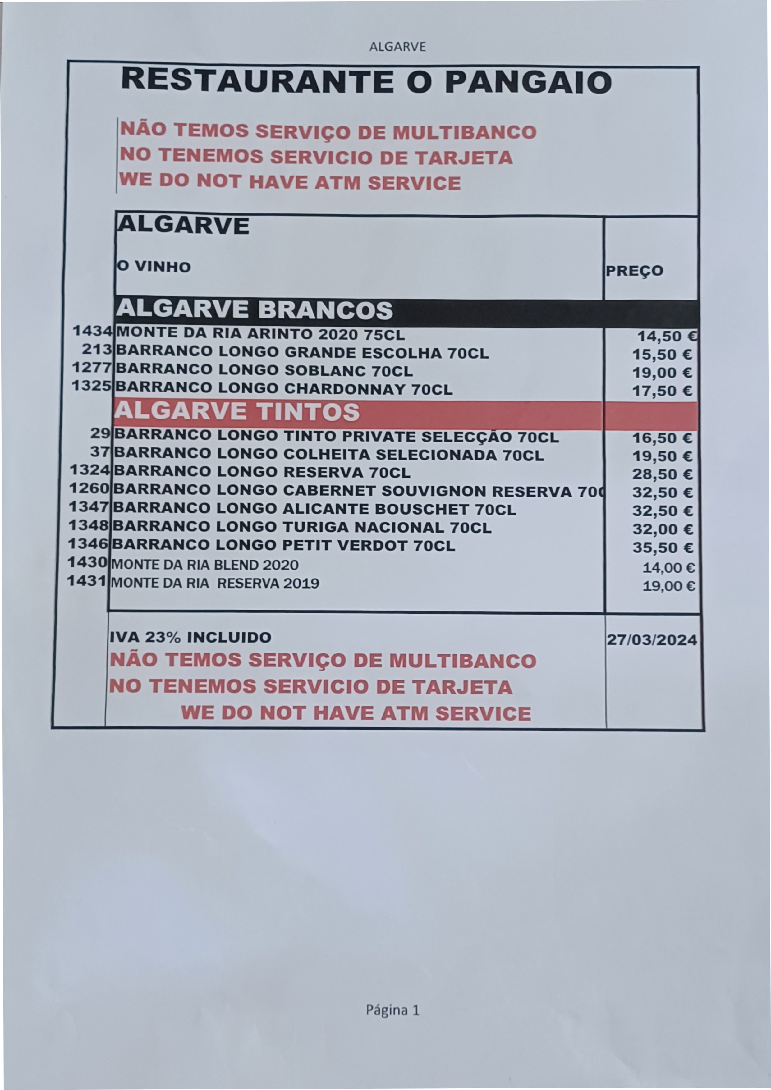 Menu O PANGAIO página 6