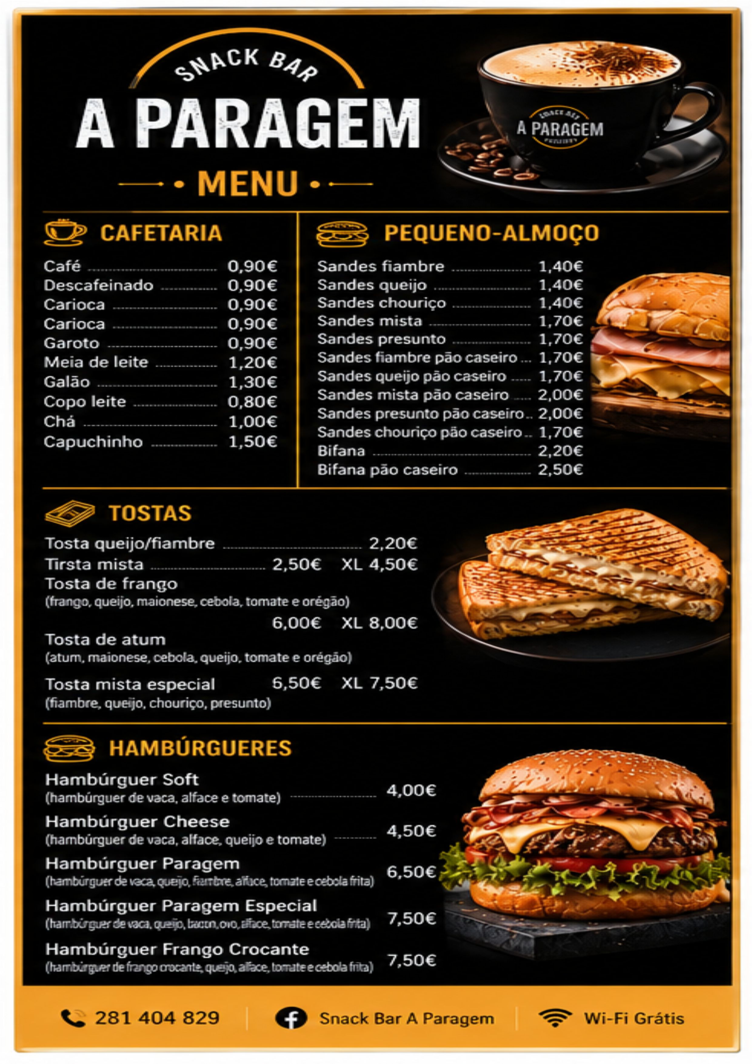 Menu PARAGEM página 1