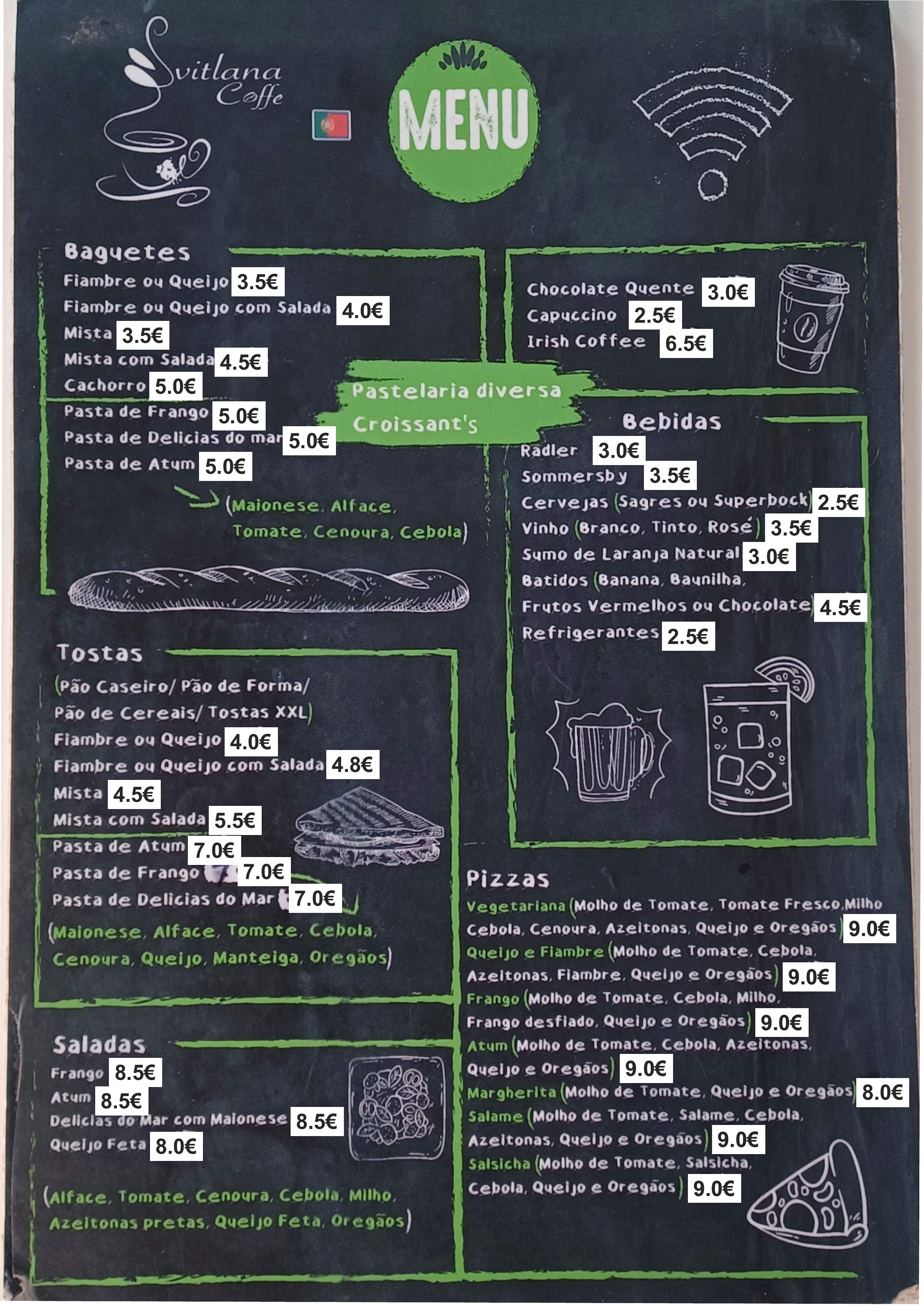 Menu SVITLANA CAFÉ página 2